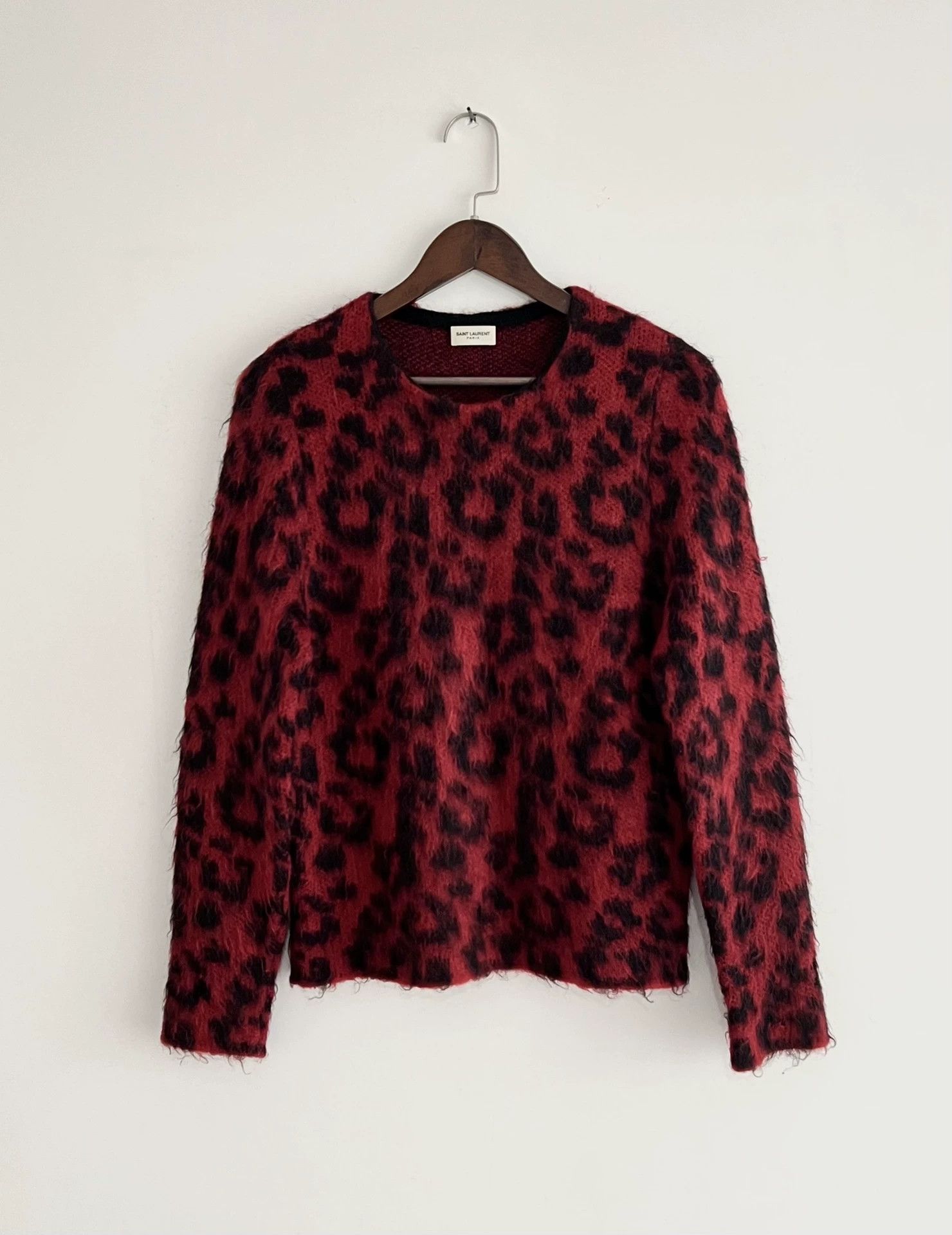 Saint Laurent Paris Saint Laurent Red Leopard Mohair Sweater XS Size US XS / EU 42 / 0 - 1 Thumbnail