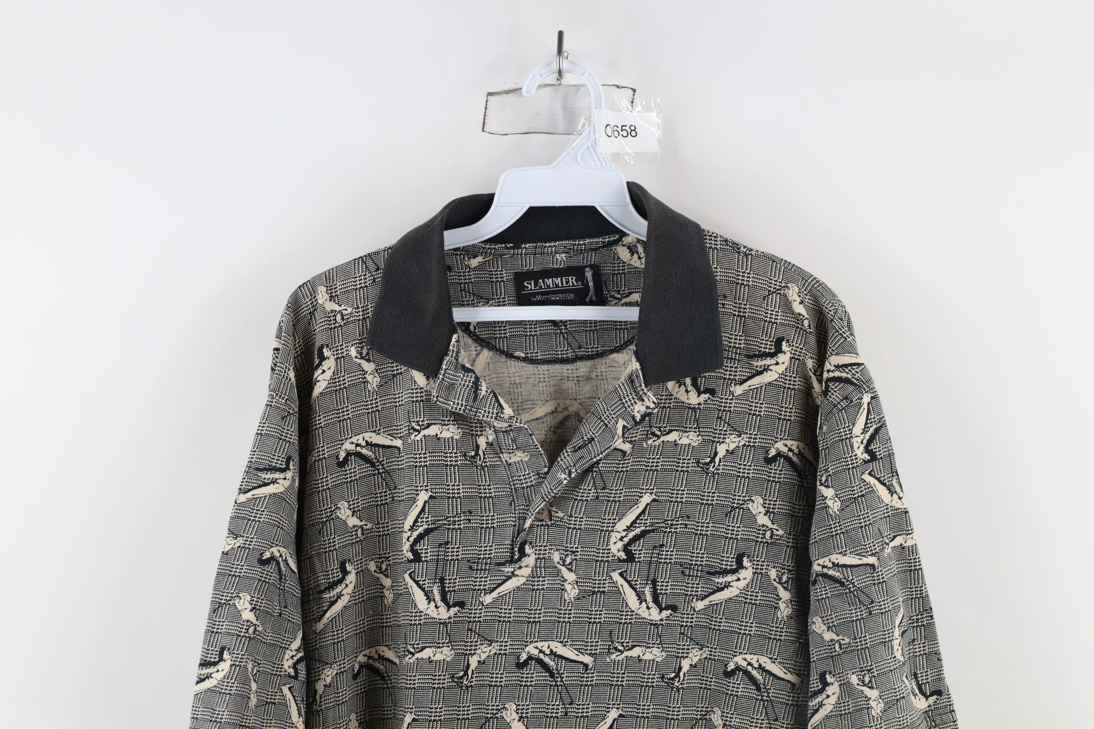 Vintage Vintage 90s Streetwear All Over Print Collared Polo Shirt Size US L / EU 52-54 / 3 - 2 Thumbnail