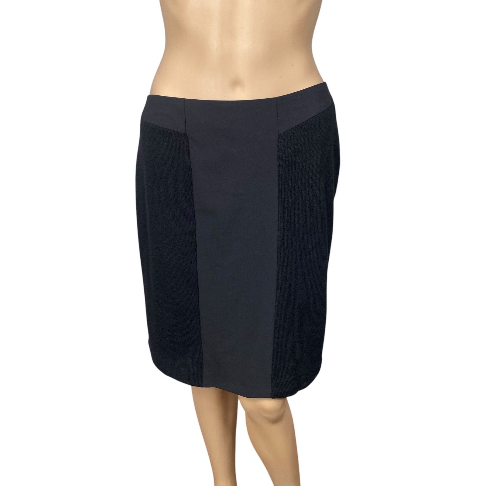 Hugo Boss Hugo Boss Valbone Black Mixed Classic Pencil Skirt SZ 6 Size 28" / US 6 / IT 42 - 1 Thumbnail