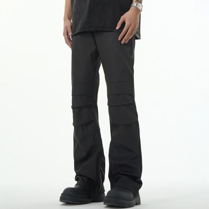 Japanese Brand × Vintage Casual Black Micro Flare Pleated Work Trousers Size US 32 / EU 48 - 1 Thumbnail