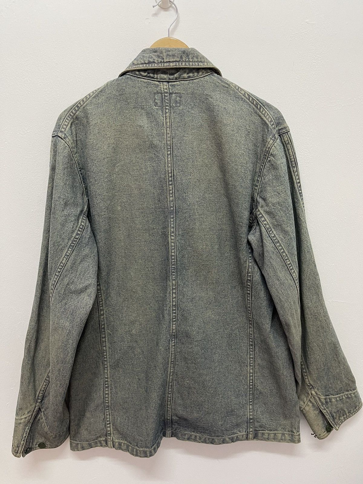 Vintage OSHKOSH Denim Distressed Trucker Jacket Streetwear