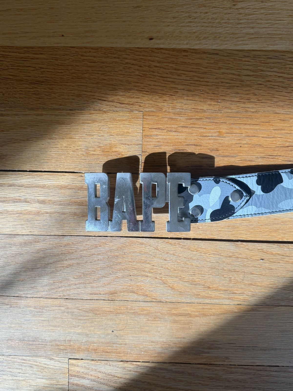 Bape OG BAPE Letter Buckle Belt (Black/Grey Camo) Size 32 - 3 Thumbnail