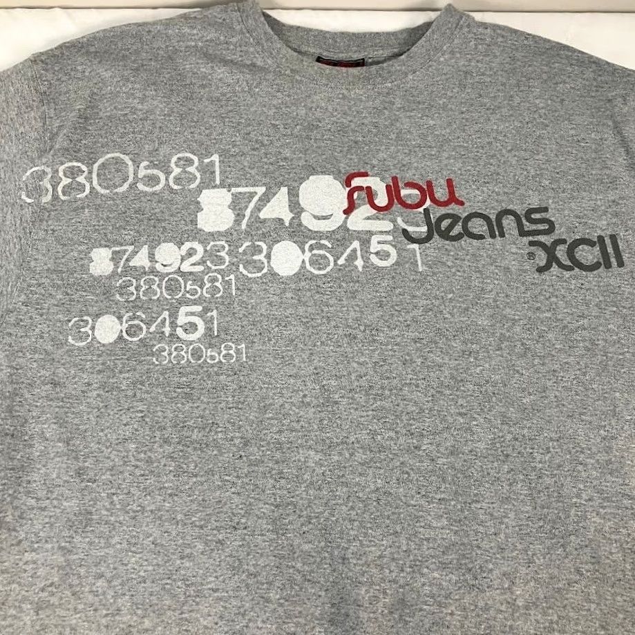 Fubu VINTAGE FUBU Jeans XCII T-Shirt Mens Gray Graffiti Graphic XL 90s Y2K Size US XL / EU 56 / 4 - 4 Thumbnail