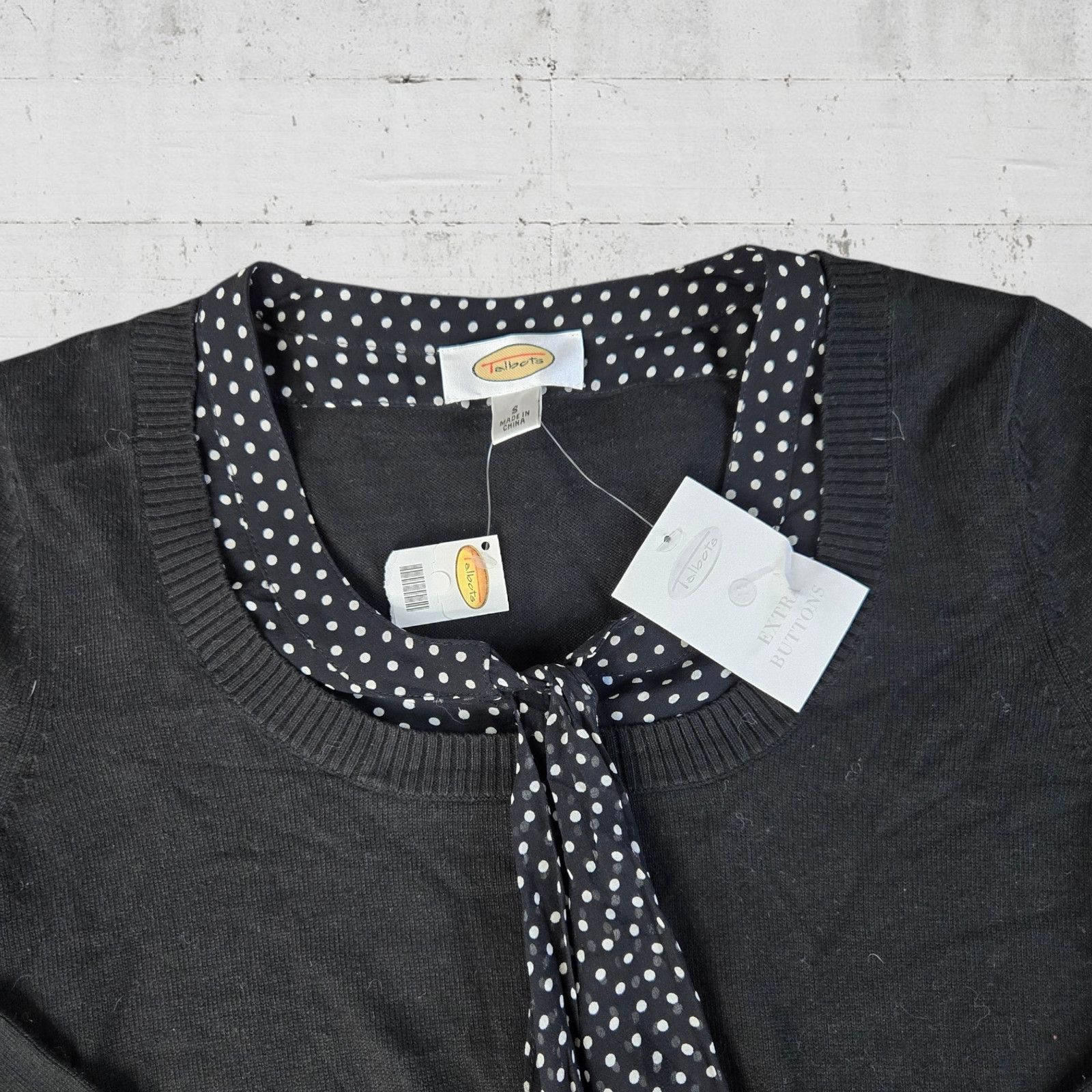 Vintage 90s Talbots Black Polka Dot Silk Blend Blouse Size Small Size S / US 4 / IT 40 - 3 Thumbnail