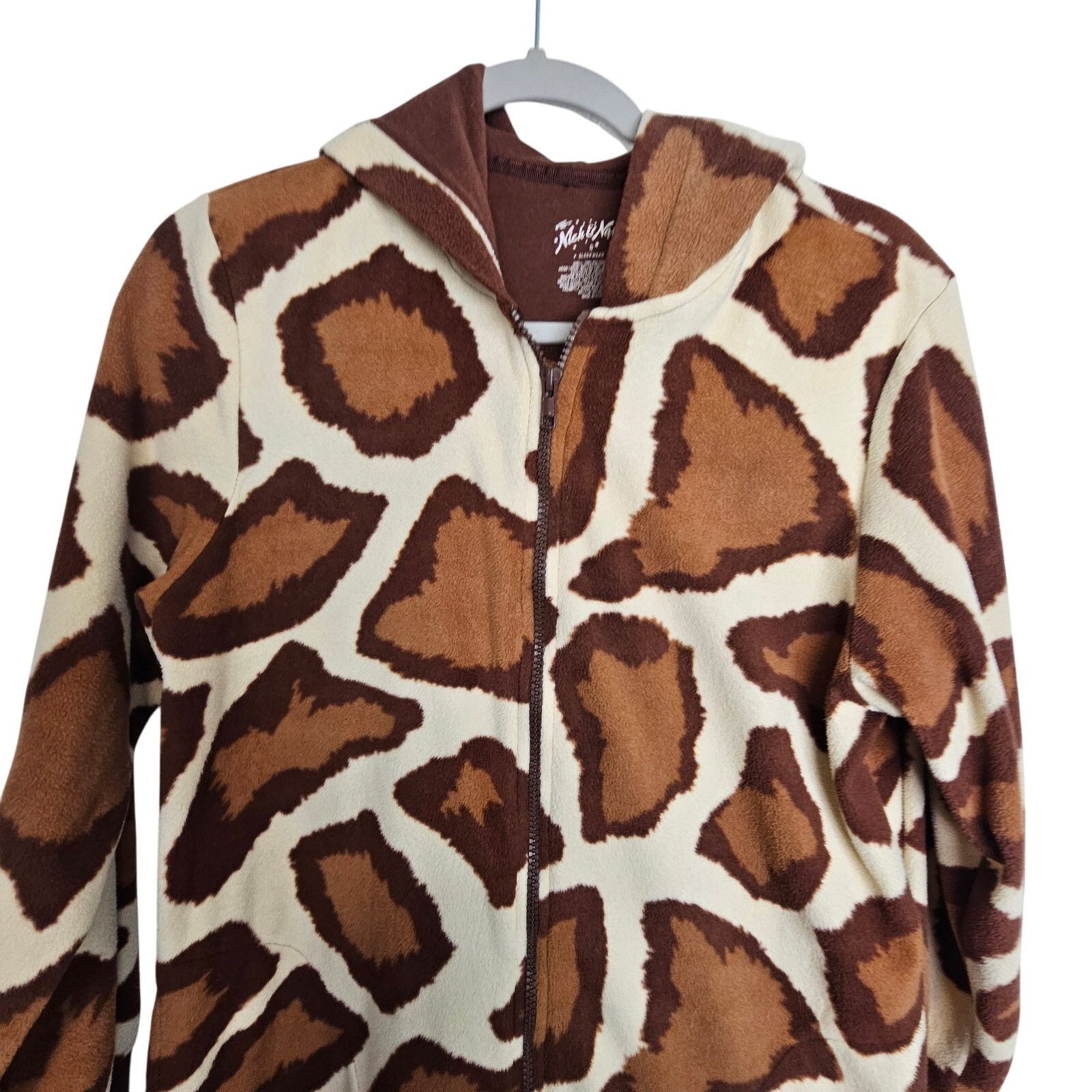 Nickelodeon Nick & Nora Womens Giraffe One Piece Fleece Pajamas Size S Size S / US 4 / IT 40 - 2 Thumbnail