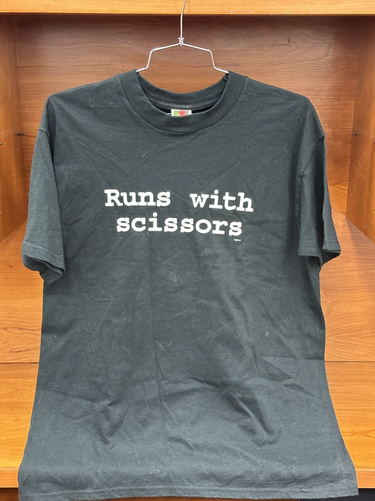 Fruit Of The Loom × Vintage Vtg 90s Runs With Scissors Men’s Black FOTL Graphic Tee XL Size US XL / EU 56 / 4 - 1 Thumbnail
