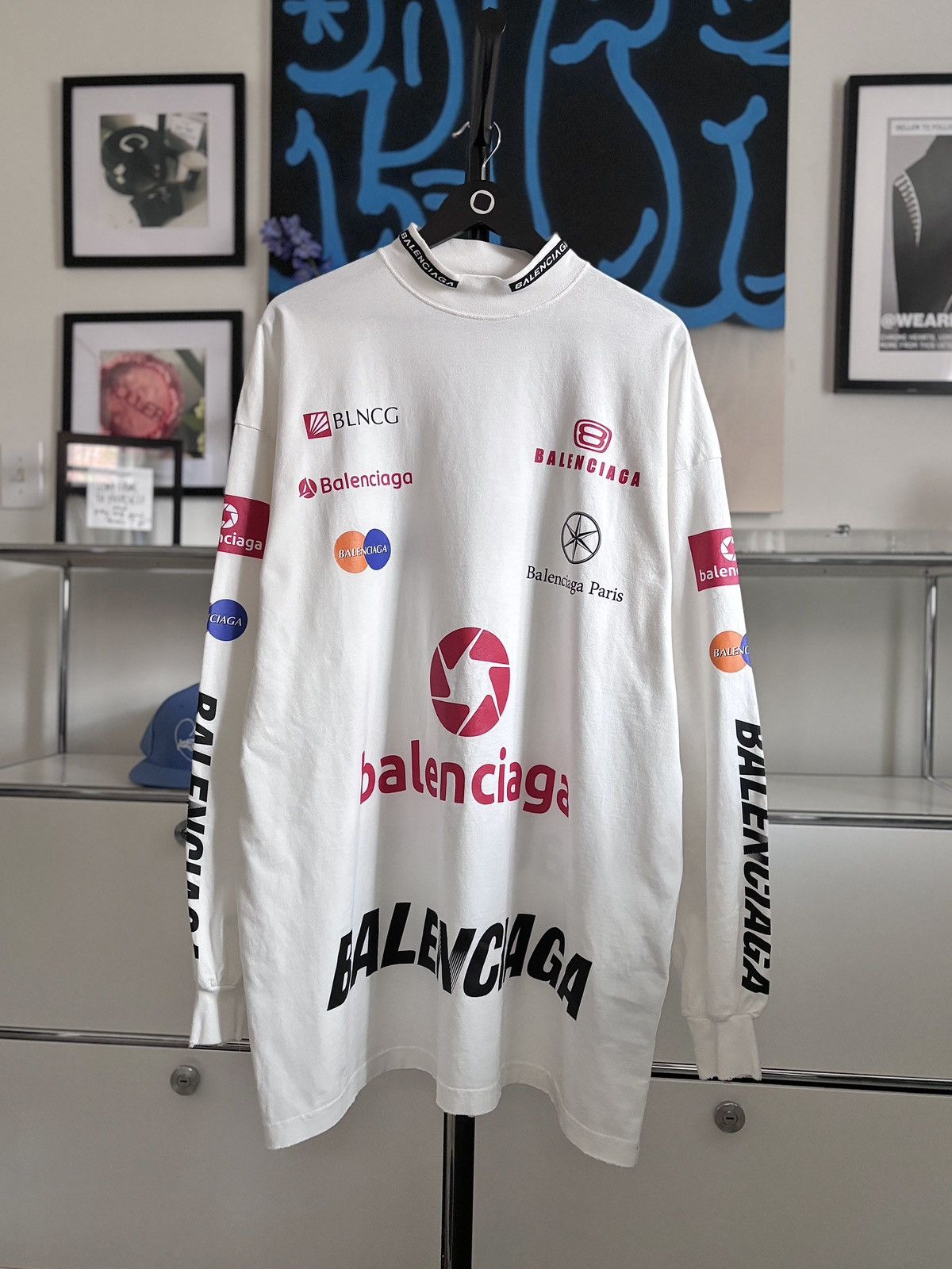 Balenciaga BALENCIAGA RACING SPONSOR LONG SLEEVE TEE | Grailed