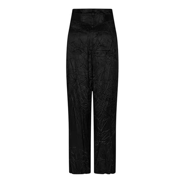 Balenciaga o1g2r1mq0924 Crinkled Satin Pants in Black Size 27" / US 4 / IT 40 - 2 Thumbnail