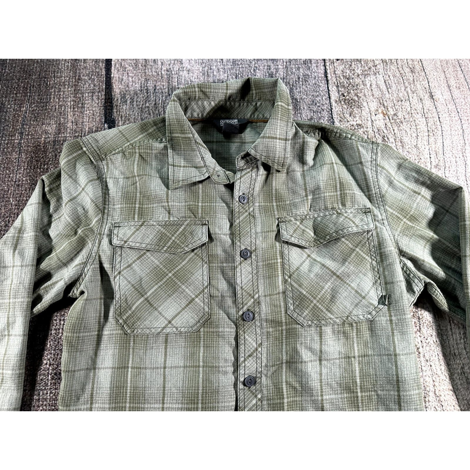 Outdoor Research Outdoor Research Mens Green Plaid LS Tangent II Shirt Size US M / EU 48-50 / 2 - 2 Thumbnail