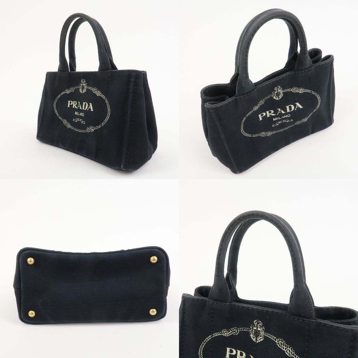 Prada Prada Canapa Mini Tote Canvas Black Size ONE SIZE - 3 Thumbnail