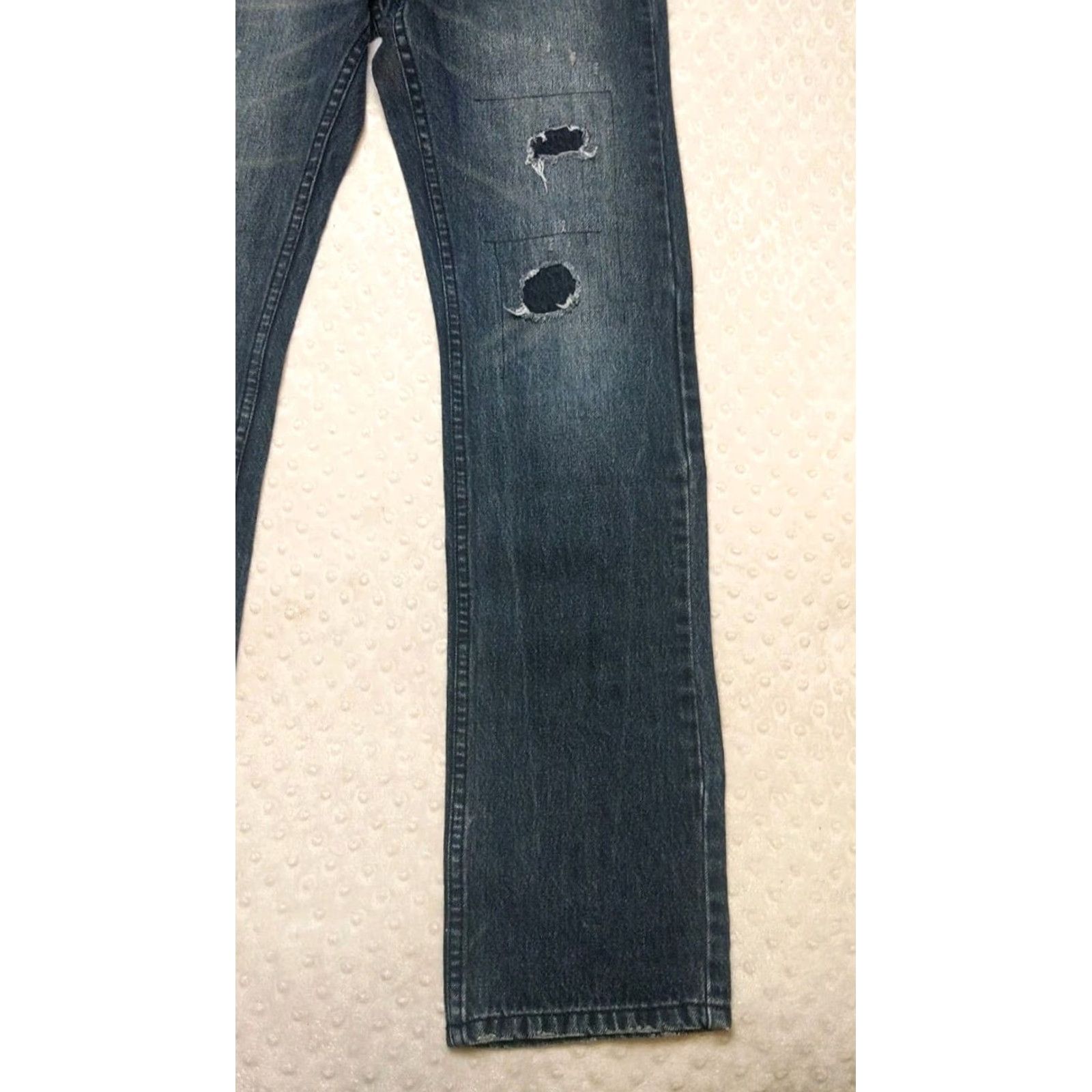 Obey OBEY Propaganda Jeans 28 30x32 Tight Straight Leg Distressed Denim Blue Women 90s Rise Mid 5-Pocket Jeans Size 28" / US 6 / IT 42 - 2 Thumbnail