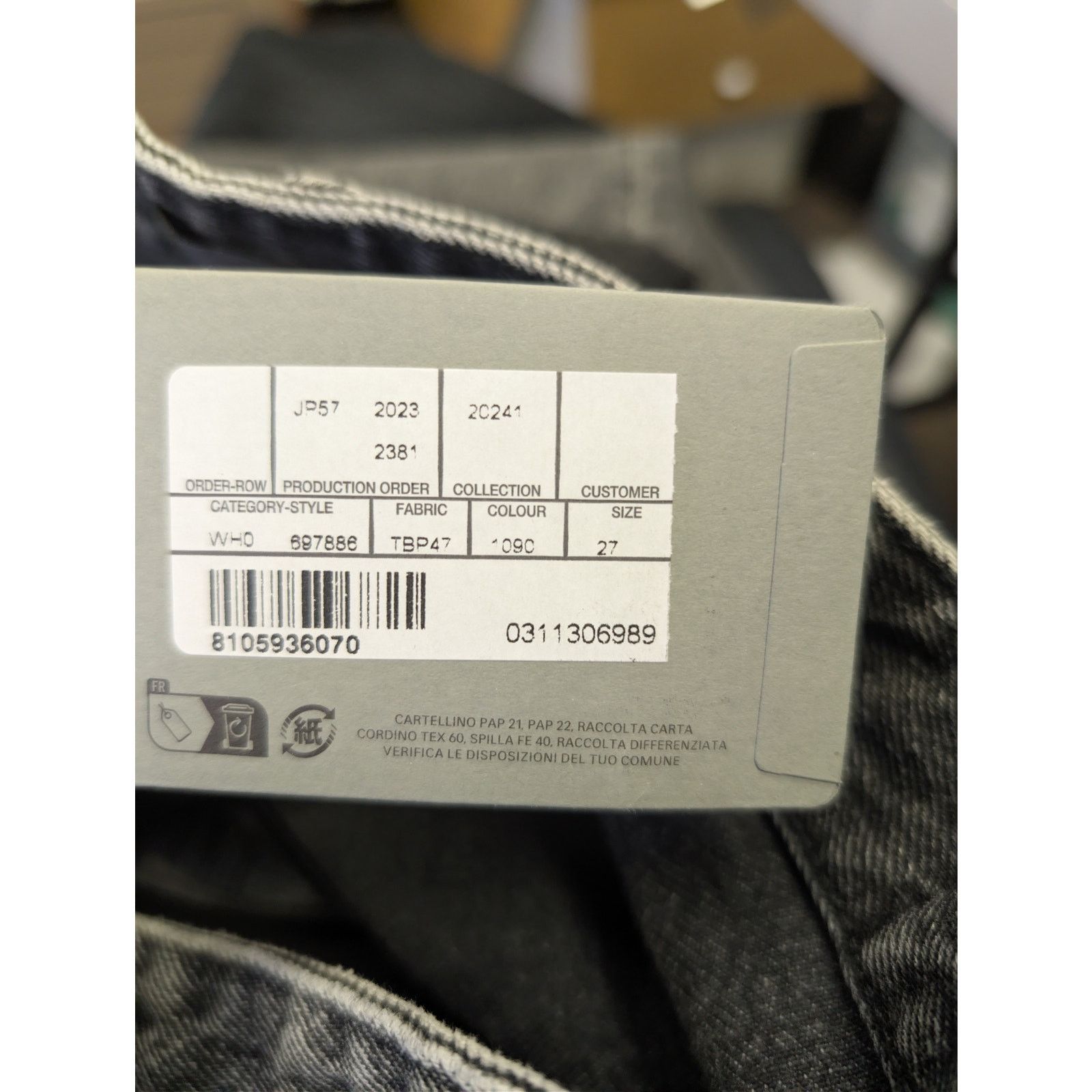 Balenciaga o1rshd1 Low Crotch Distressed Loose Denim Jeans Washed Black Size US 27 - 22 Thumbnail