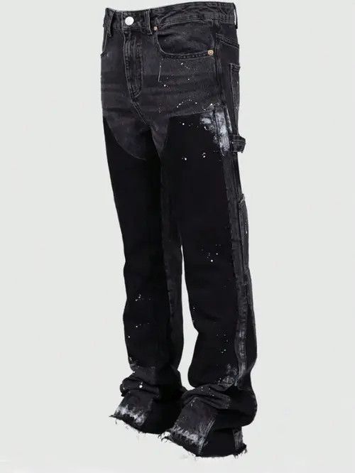 Other Distressed Painted Y2k Straight Leg Jeans Size US 32 / EU 48 - 3 Thumbnail