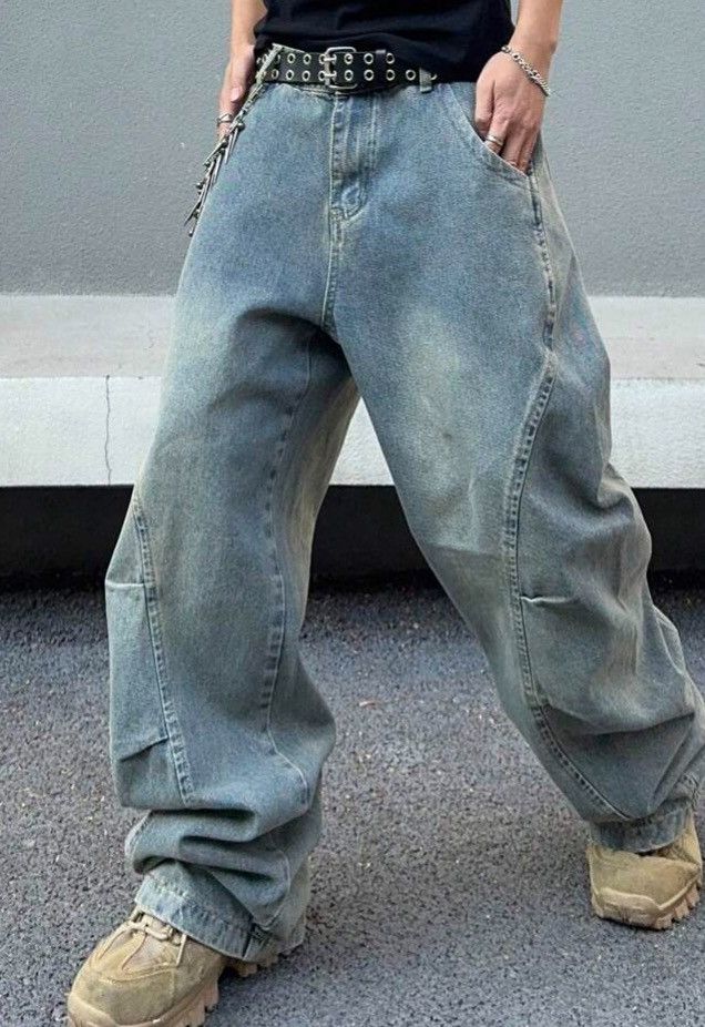 Japanese Brand Wide Leg Jeans Futuristic Size US 31 - 3 Thumbnail