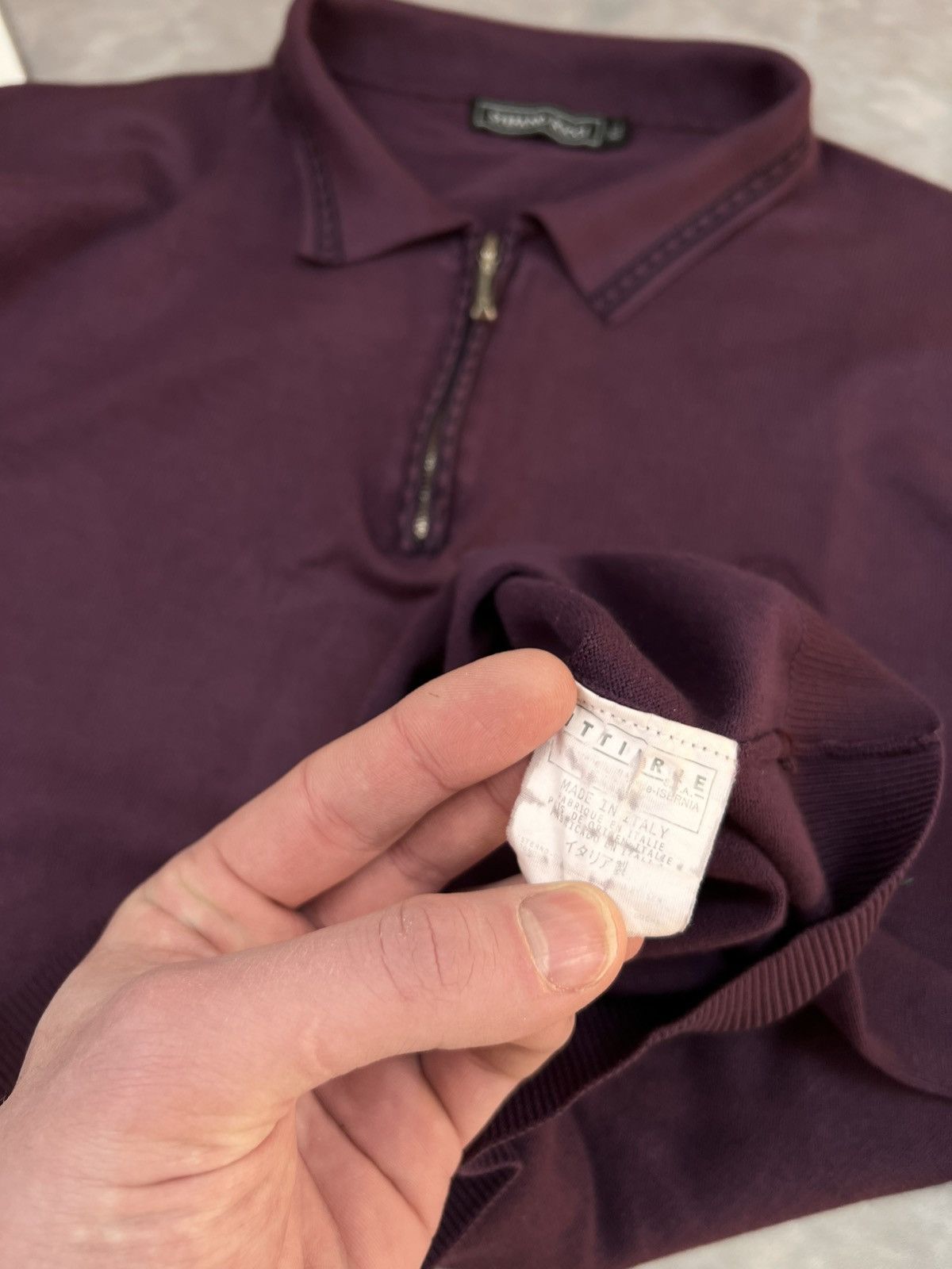 Stefano Ricci STEFANO RICCI Luxury Half-Zip Pullover Sweater Burgundy XL Size US XL / EU 56 / 4 - 9 Thumbnail