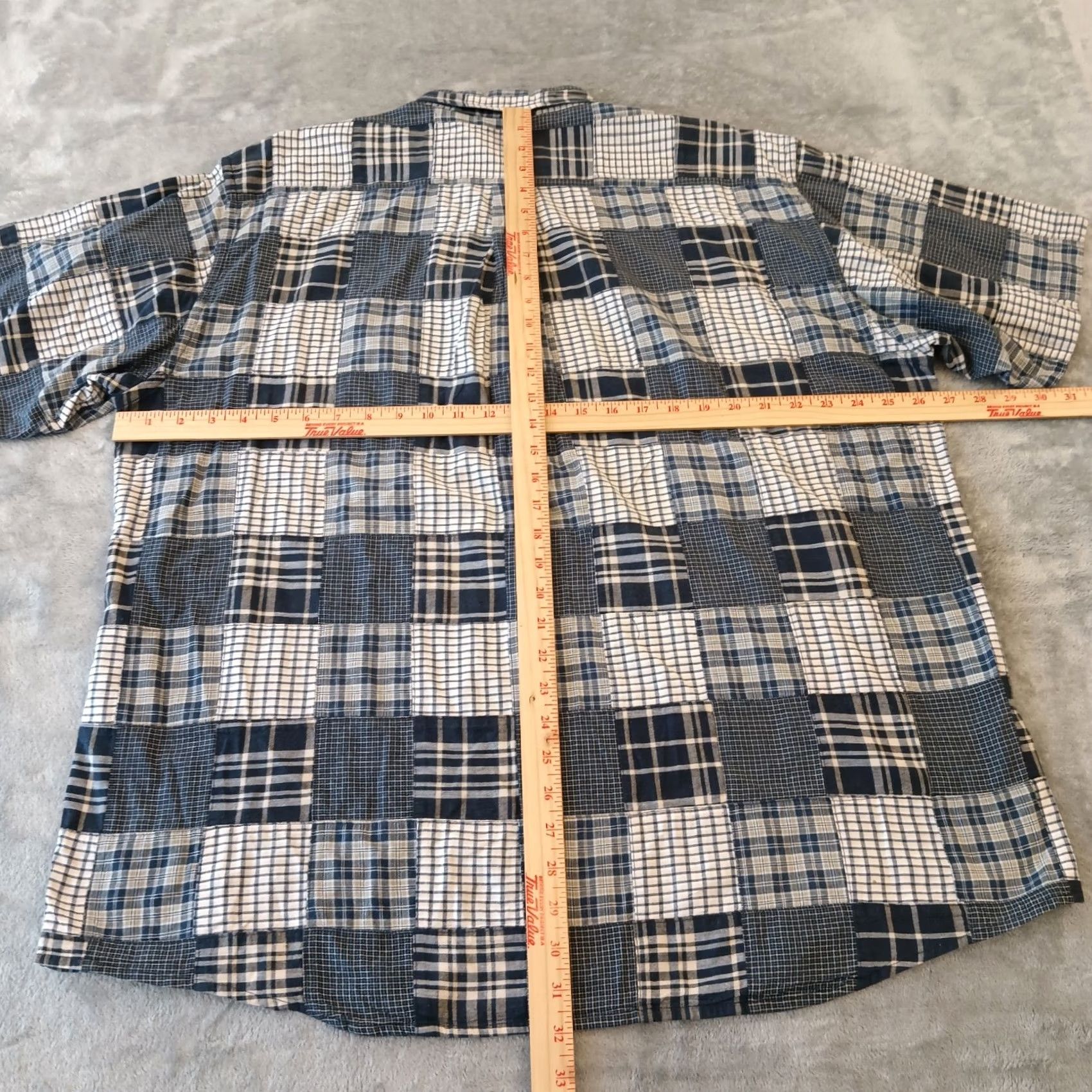 Jos. A. Bank Jos. A. Bank Shirt Mens XL Blue Patchwork Plaid Short Sleeve Button-Down Cotton Size US XL / EU 56 / 4 - 6 Thumbnail