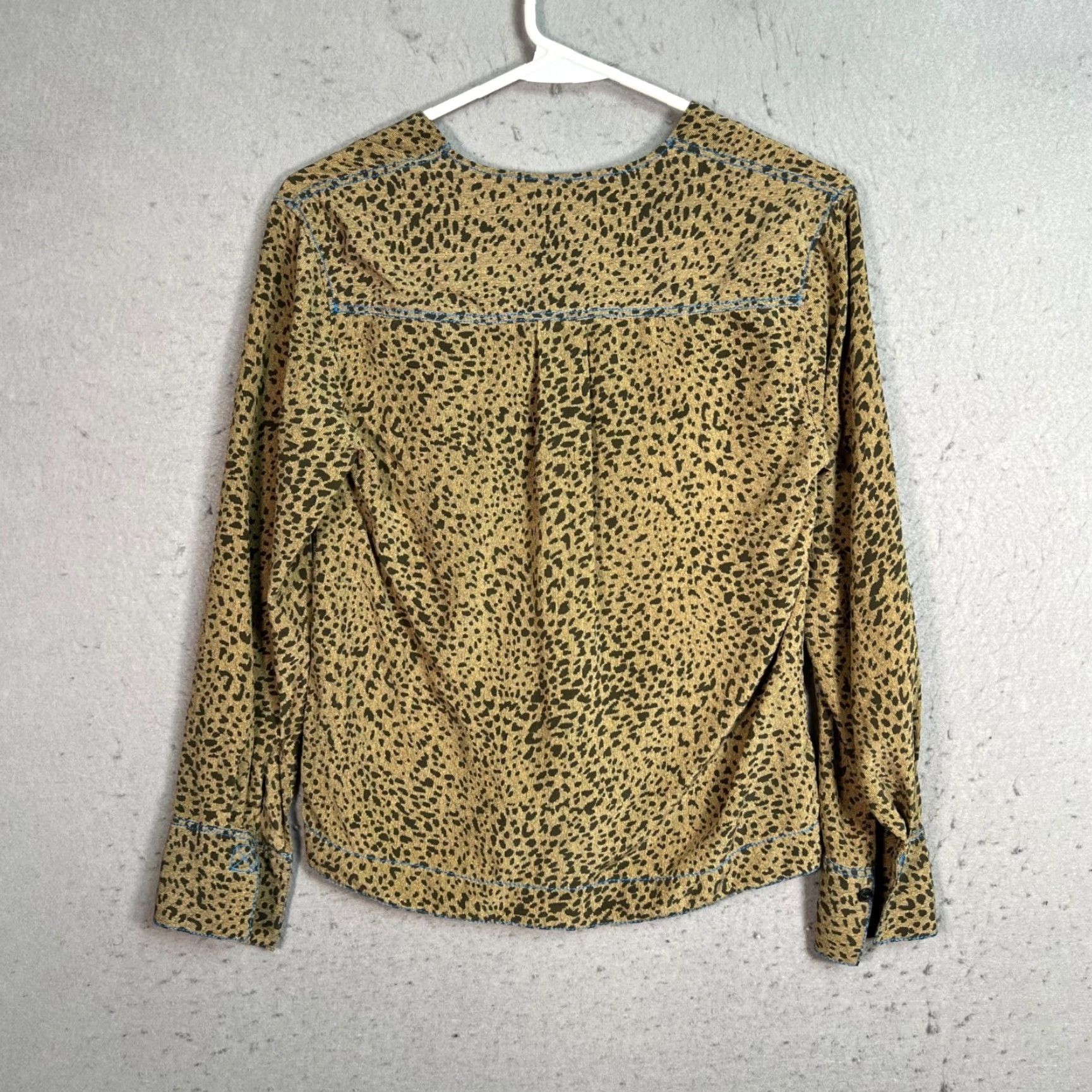 Rag & Bone RAG & BONE Vintage Silk Leopard Print Blouse Long Sleeve Womens XXS Brown V-Neck Size XXS / US 00 / IT 34 - 2 Thumbnail