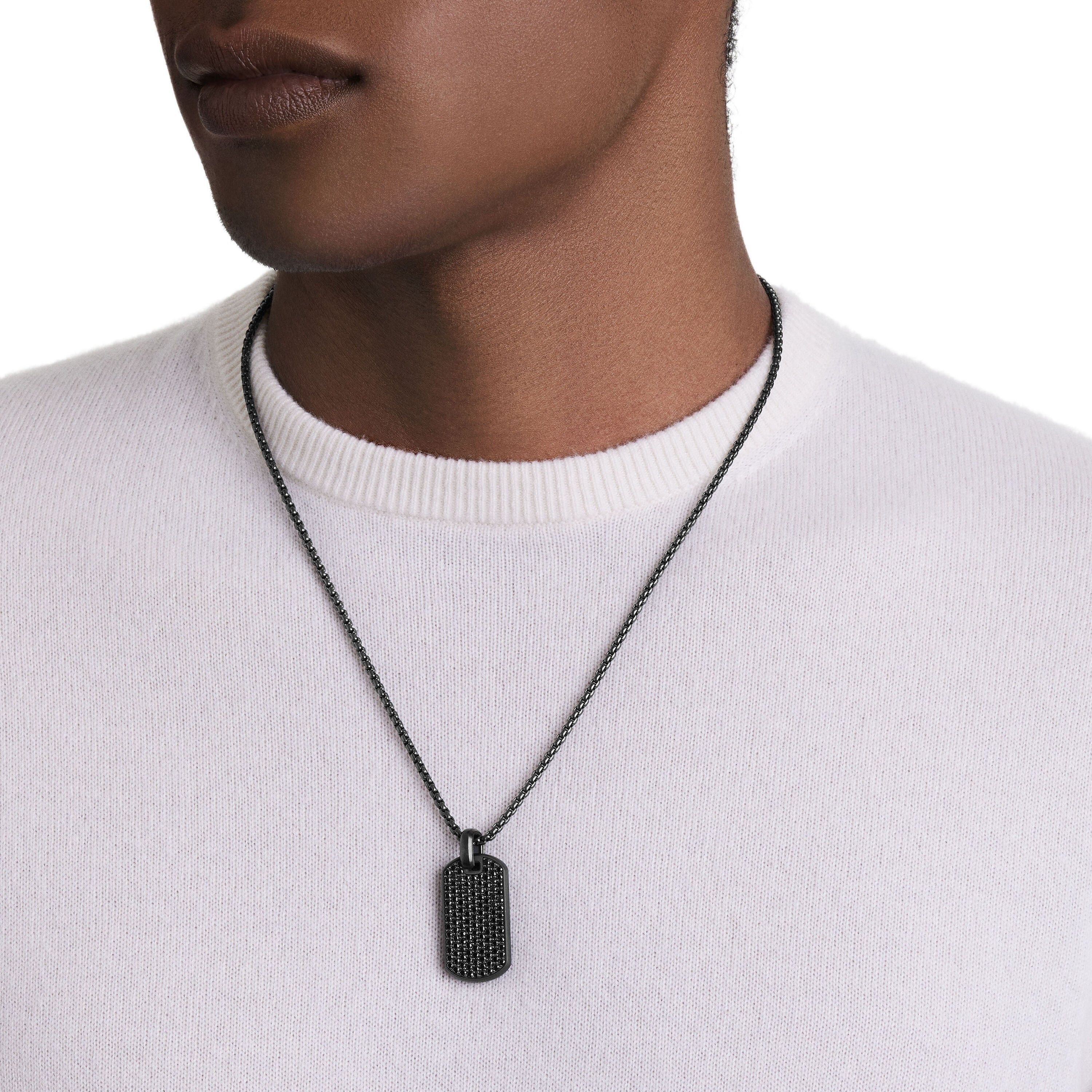 David Yurman o1w1db10526 D25078M /Size 8/Chevron Tag in Black/Grey Size ONE SIZE - 4 Thumbnail