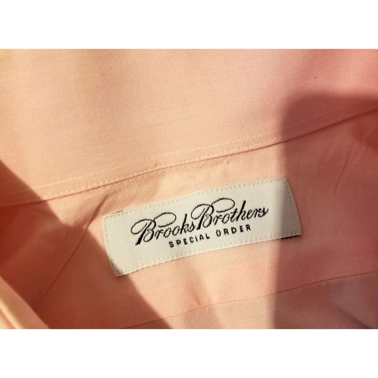 Brooks Brothers Mens Brooks Brothers Dress Shirt S Small Pink Button Cotton Size 36R - 4 Thumbnail
