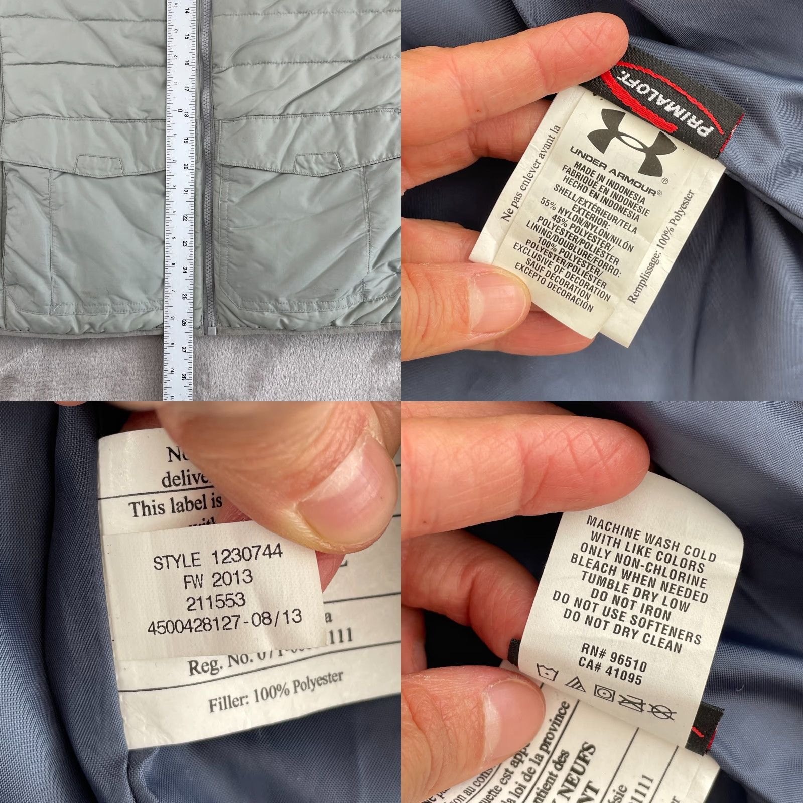 Under Armour Under Armour Storm Puffer Jacket Men Medium Grey MTN Full Zip Primaloft Hike Size US M / EU 48-50 / 2 - 8 Thumbnail