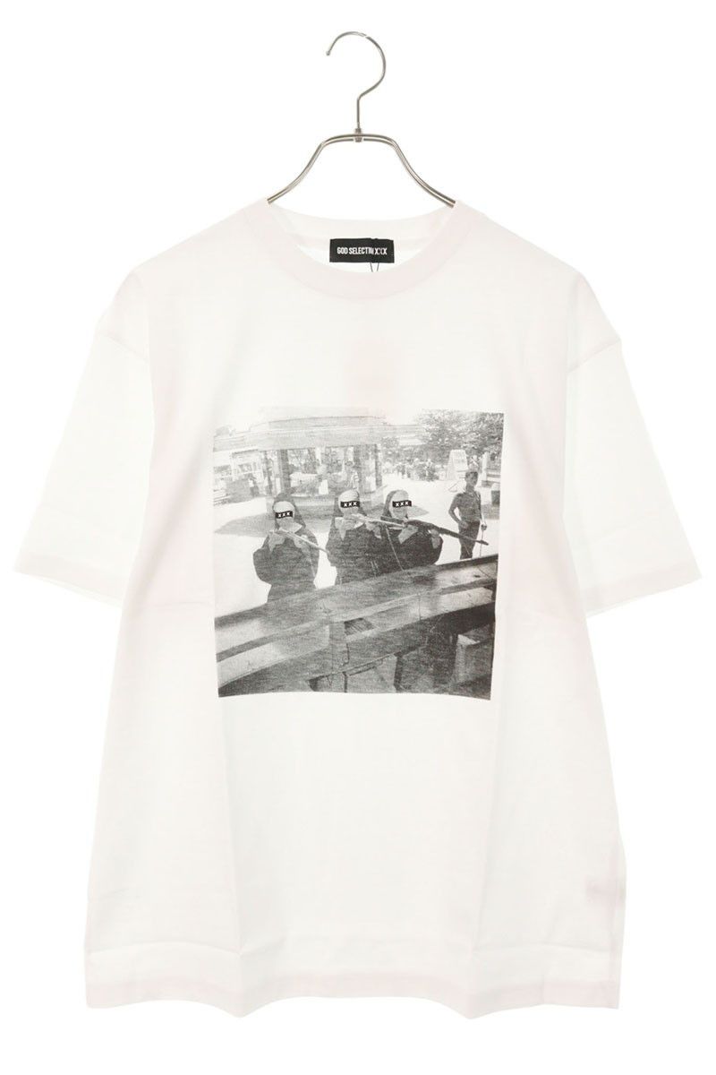 Japanese Brand GOD SELECTION XXX Photo Print Cotton T-Shirt White 