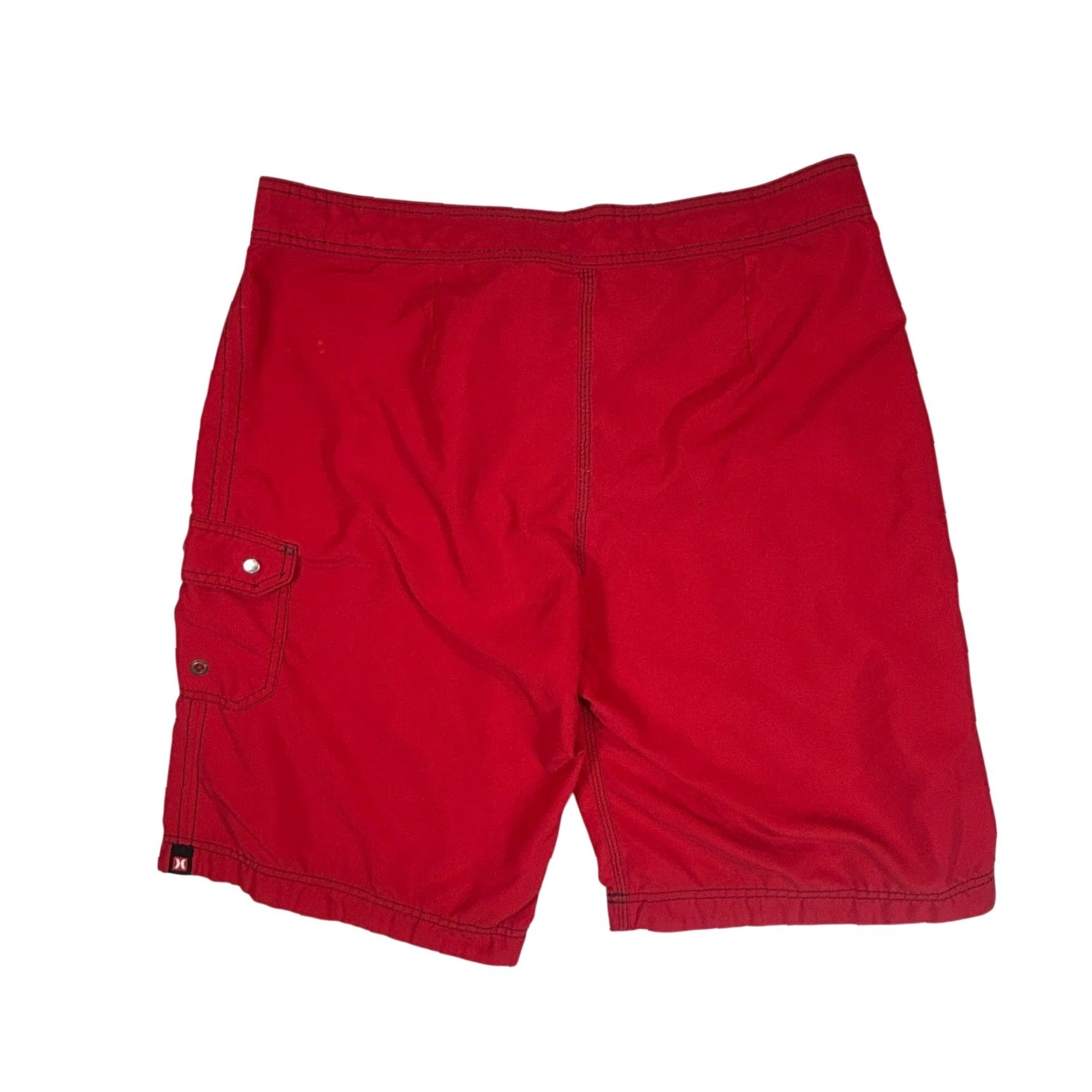 Hurley VINTAGE Hurley Board Shorts Mens 34 Red Surf Trunks Y2K Baggy Drawstring Muscle 34 Mens Red Board Shorts Size US 34 / EU 50 - 2 Thumbnail