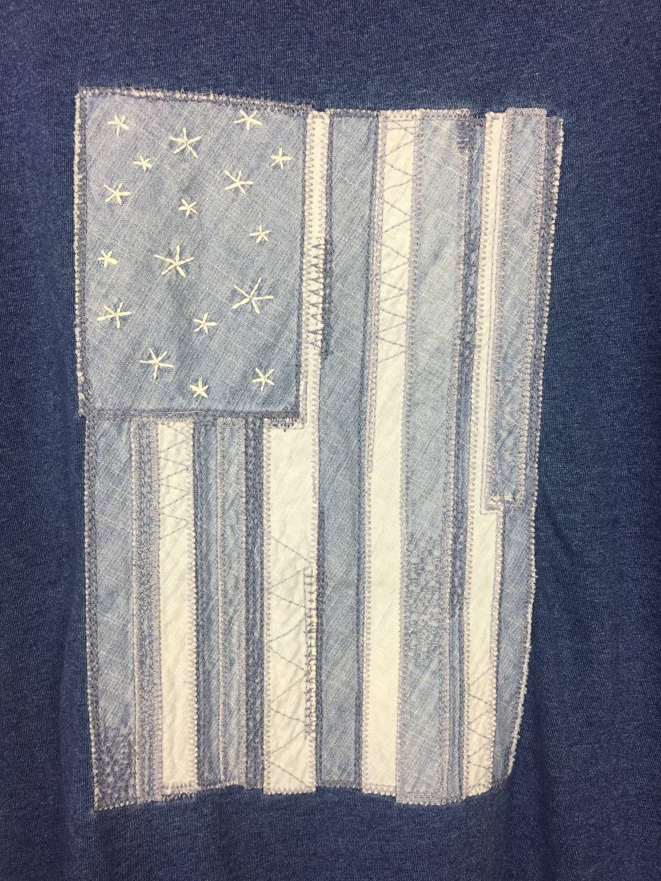 Gap × Vintage GAP Dyed With Indigo American Flag Patched Tee Size US L / EU 52-54 / 3 - 4 Thumbnail