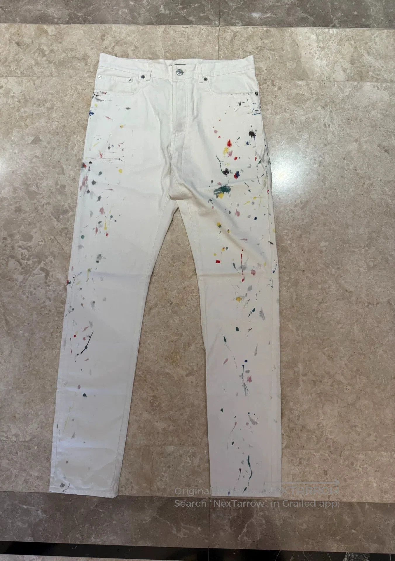 Dior dior graffiti paint splatter jeans size 31. Size 31" - 1 Thumbnail