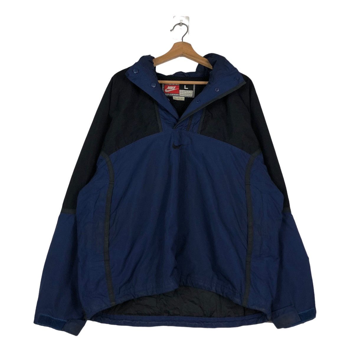 Nike 📌VINTAGE NIKE ANORAK PULL OVER JACKET BIG LOGO SWOOSH Size US L / EU 52-54 / 3 - 4 Thumbnail