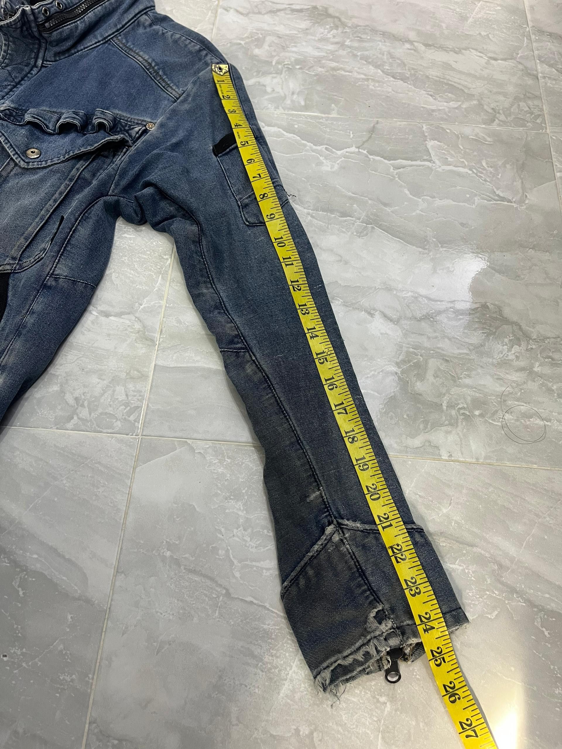 Japanese Brand FieldCore Distressed Workwear Denim Jacket Hidden Hood Size US M / EU 48-50 / 2 - 19 Thumbnail