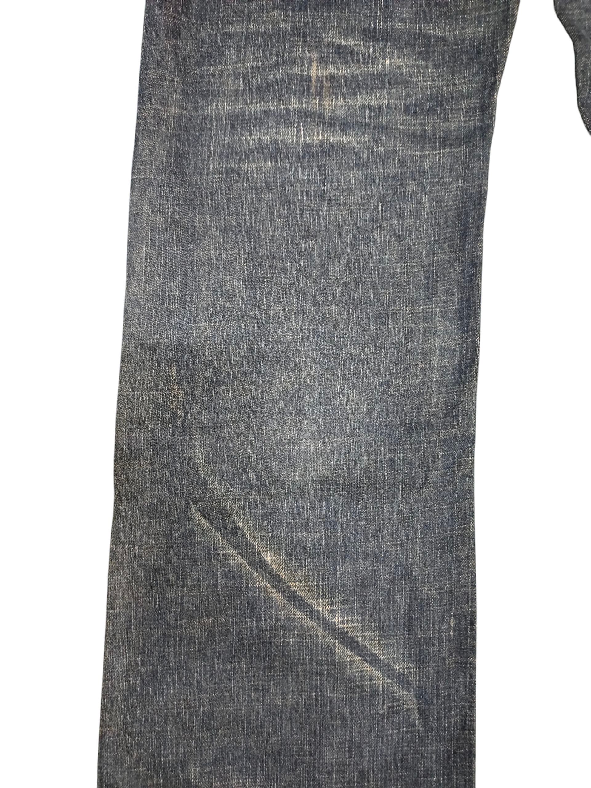 Comme des Garcons × Undercover Vintage 2000s Red Pepper Leather Trim Clawmark Denim Jeans Size US 34 / EU 50 - 4 Thumbnail