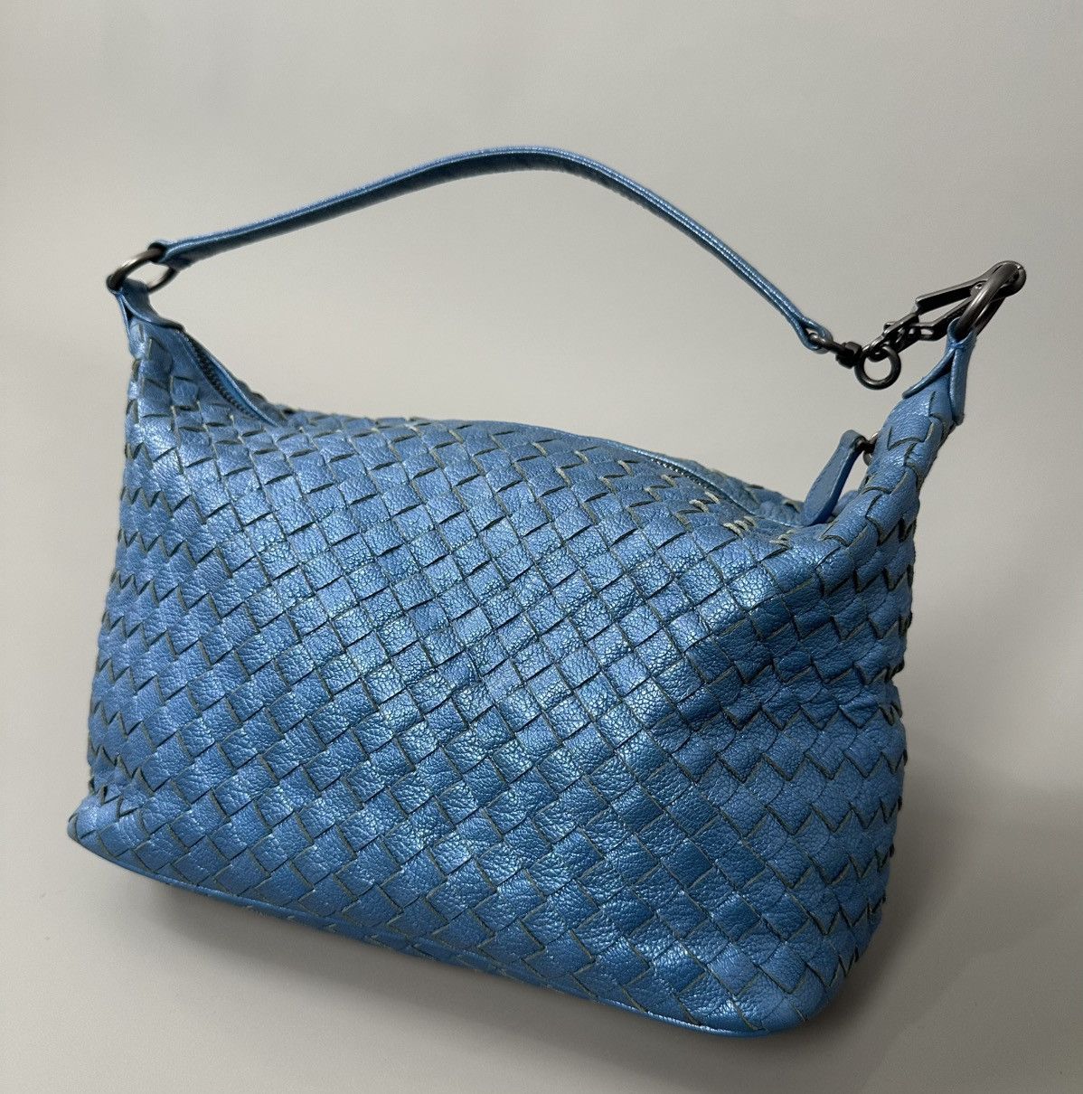 Bottega Veneta Bottega Veneta - Zip Hobo Intrecciato Nappa - Metallic Blue Size ONE SIZE - 1 Thumbnail