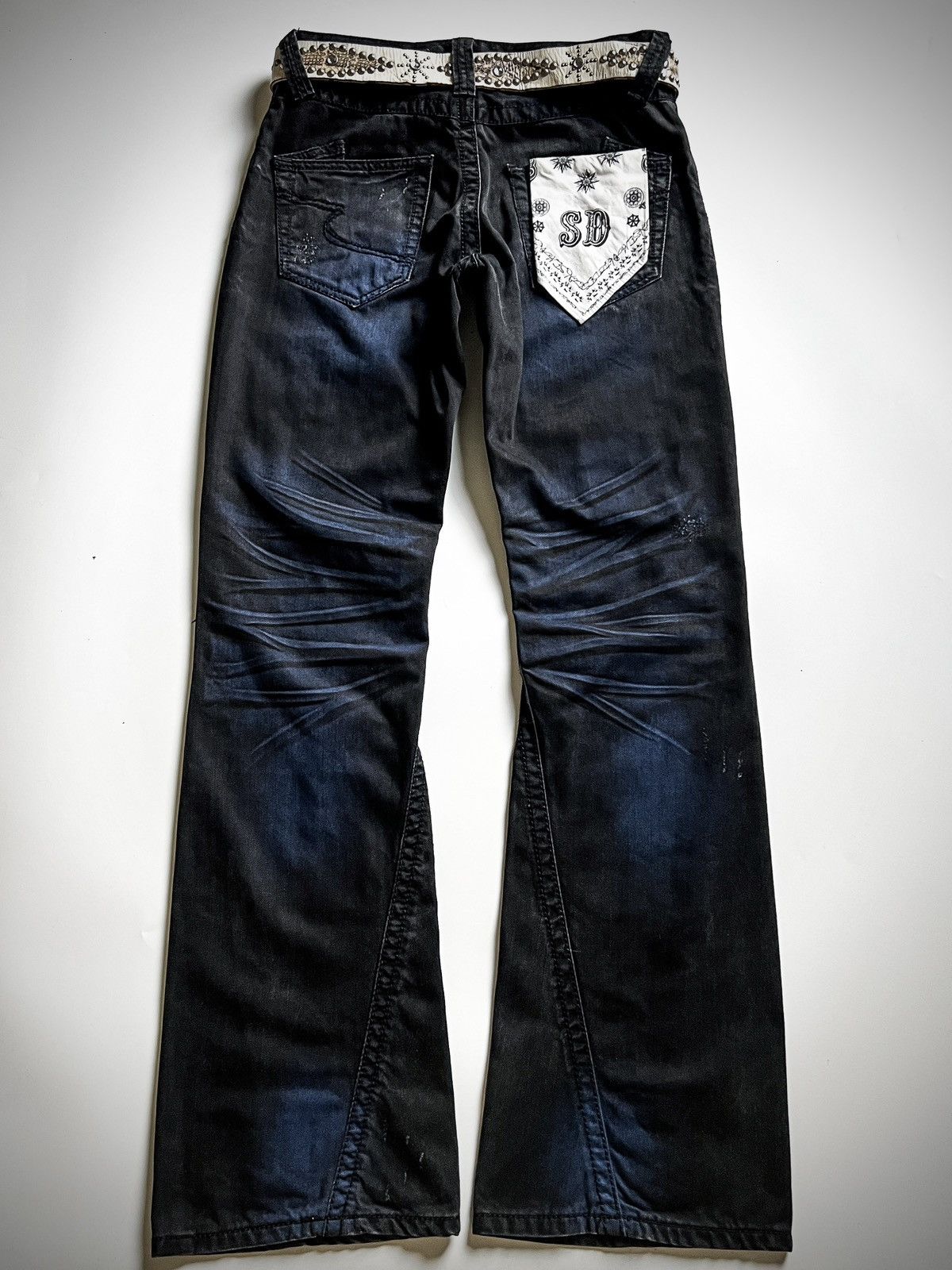 semanticdesign Semantic Design Distressed Flare Jeans SD Bandana Pocket y2k Size US 32 / EU 48 - 11 Thumbnail