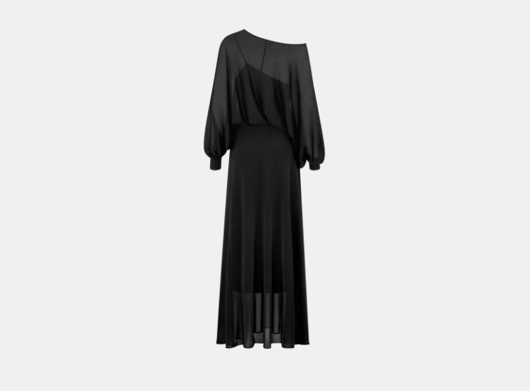 Dior o1w1db10925 444R26 Straight-Cut Long Maxi Dress in Black Size L / US 10 / IT 46 - 2 Thumbnail