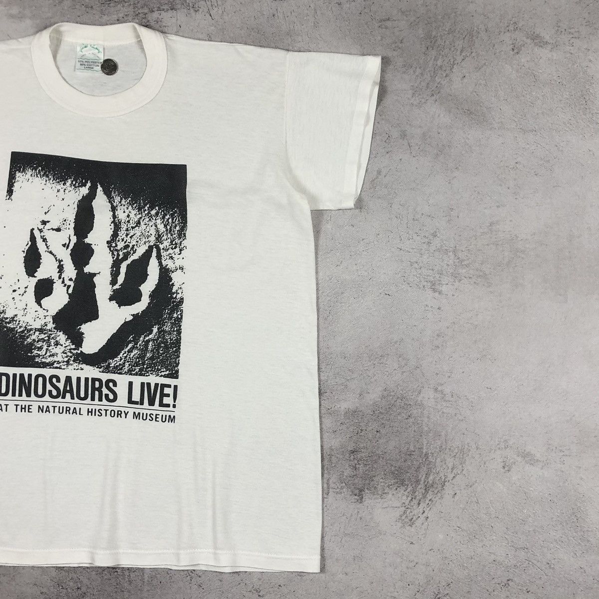 Vintage 90s Dinosaurs Live Natural History Museum Footprint Tee Size US L / EU 52-54 / 3 - 9 Thumbnail