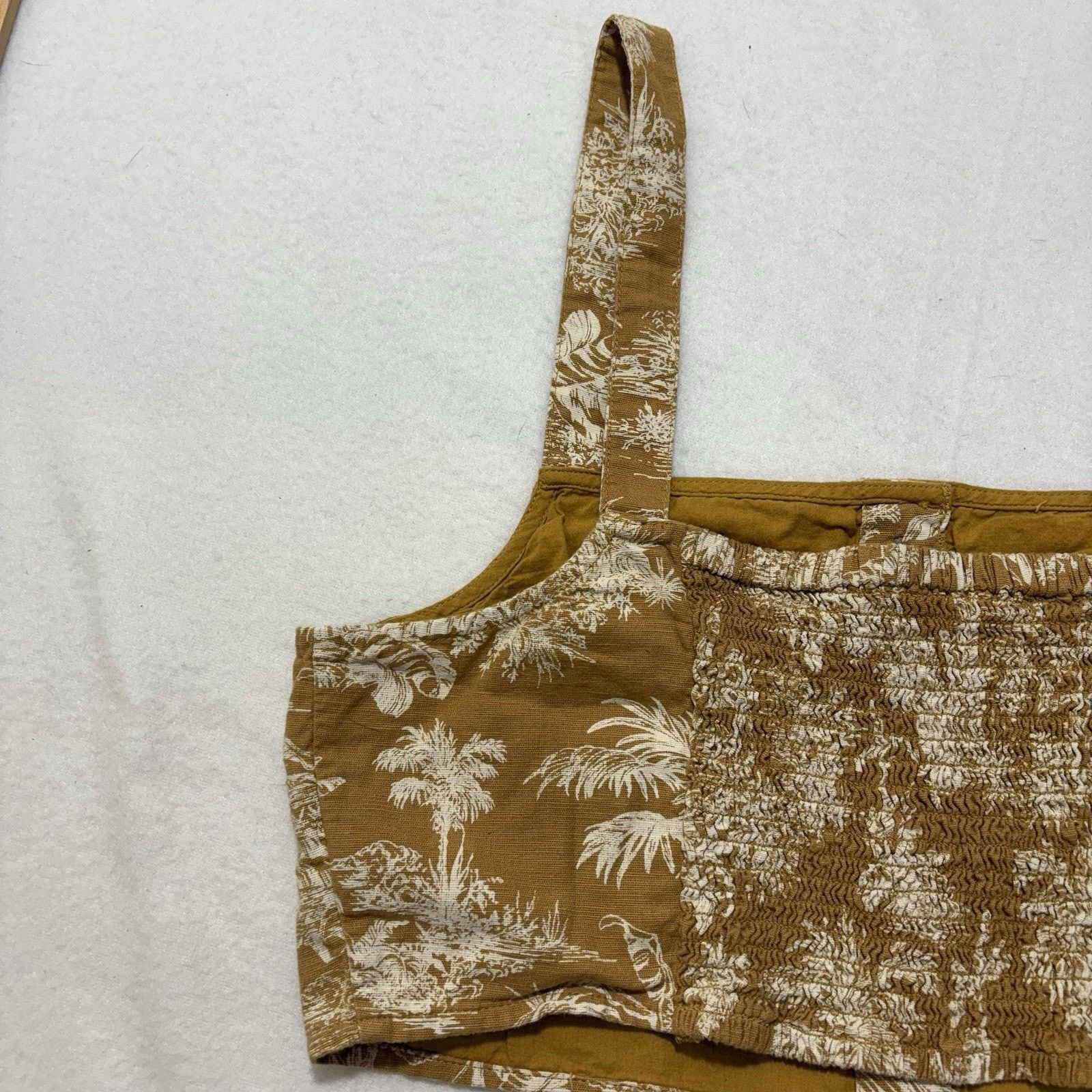 American Eagle Outfitters American Eagle Small Crop Top Tank Palm Tree Floral Button Size S / US 4 / IT 40 - 11 Thumbnail