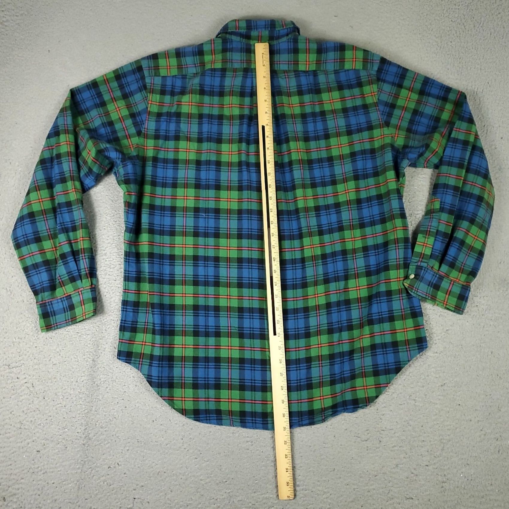 Ralph Lauren Ralph Lauren Shirt Mens XL Blue Green Plaid Button-Up Long Sleeve Casual Business Formal Party/Wedding Workwear Pony Accent Logo Size US XL / EU 56 / 4 - 4 Thumbnail