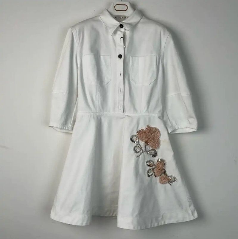 Dior Dior Summer White Women's Dress 0089 Size M / US 6-8 / IT 42-44 - 1 Thumbnail
