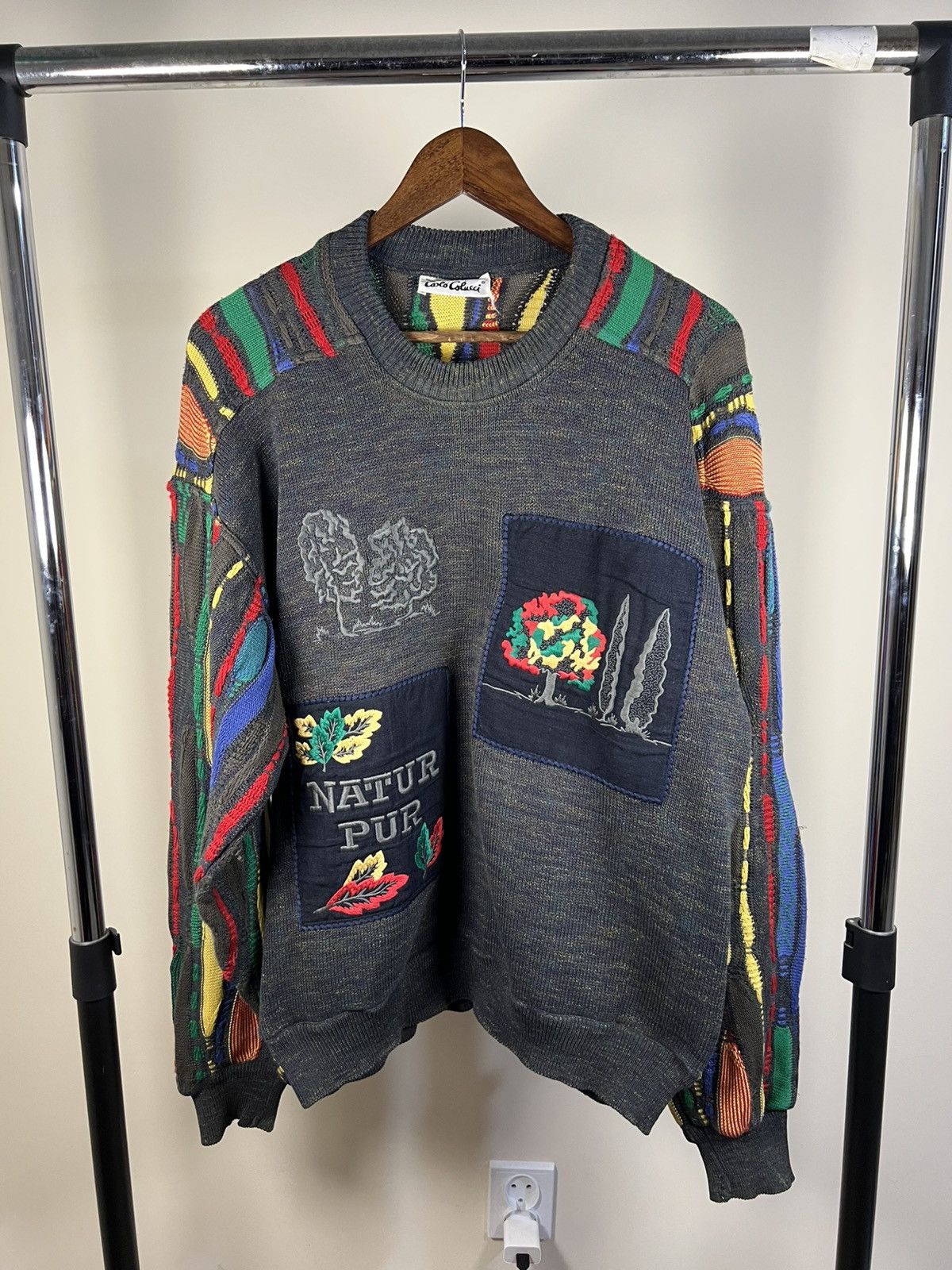 Carlo Colucci Carlo Colucci Vintage 90s 3D Knit Sweater Coogi Style Size US L / EU 52-54 / 3 - 1 Thumbnail