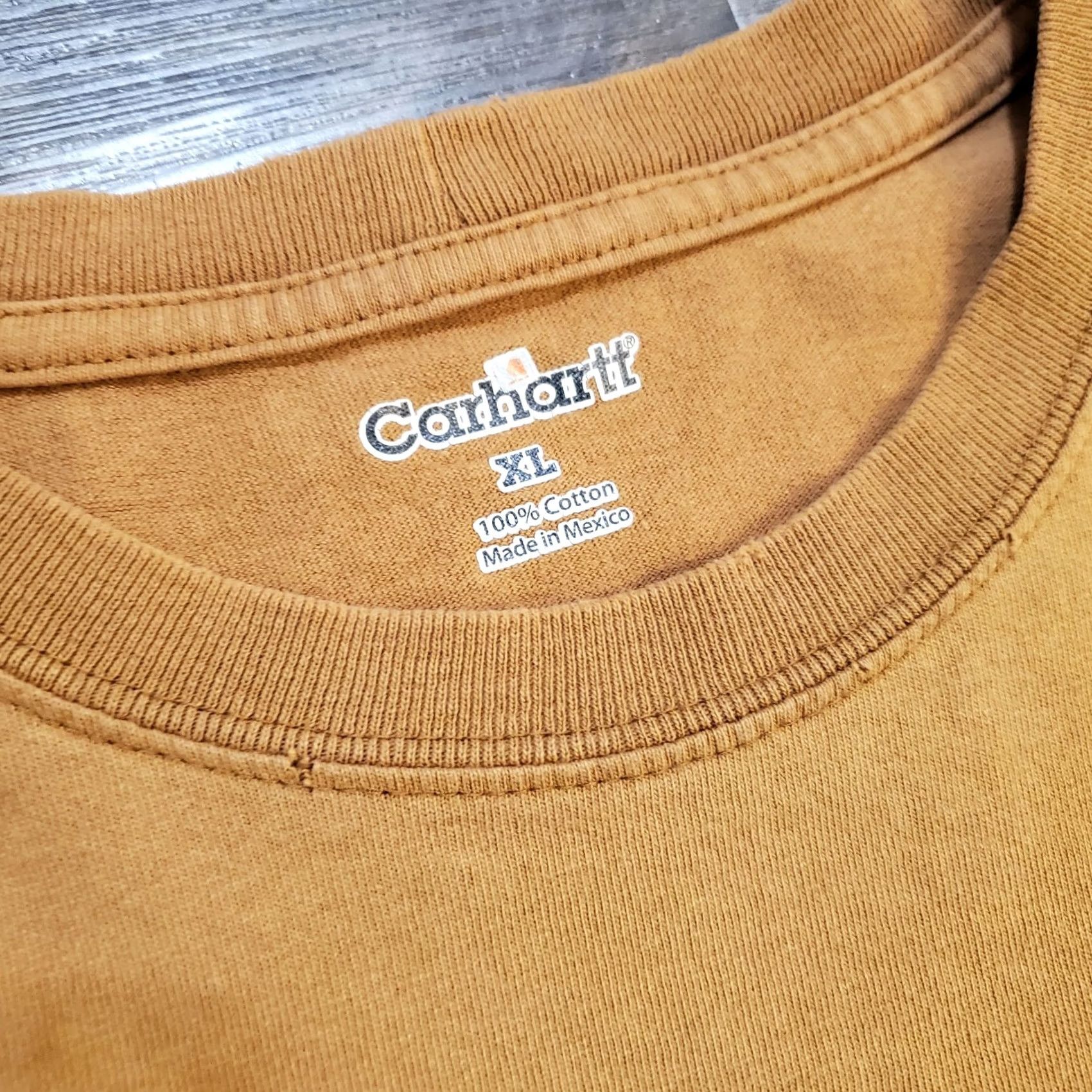 Carhartt VINTAGE Carhartt T-Shirt XL Brown Y2K Loose Fit Long sleeve Logo Pocket Men Size US XL / EU 56 / 4 - 4 Thumbnail