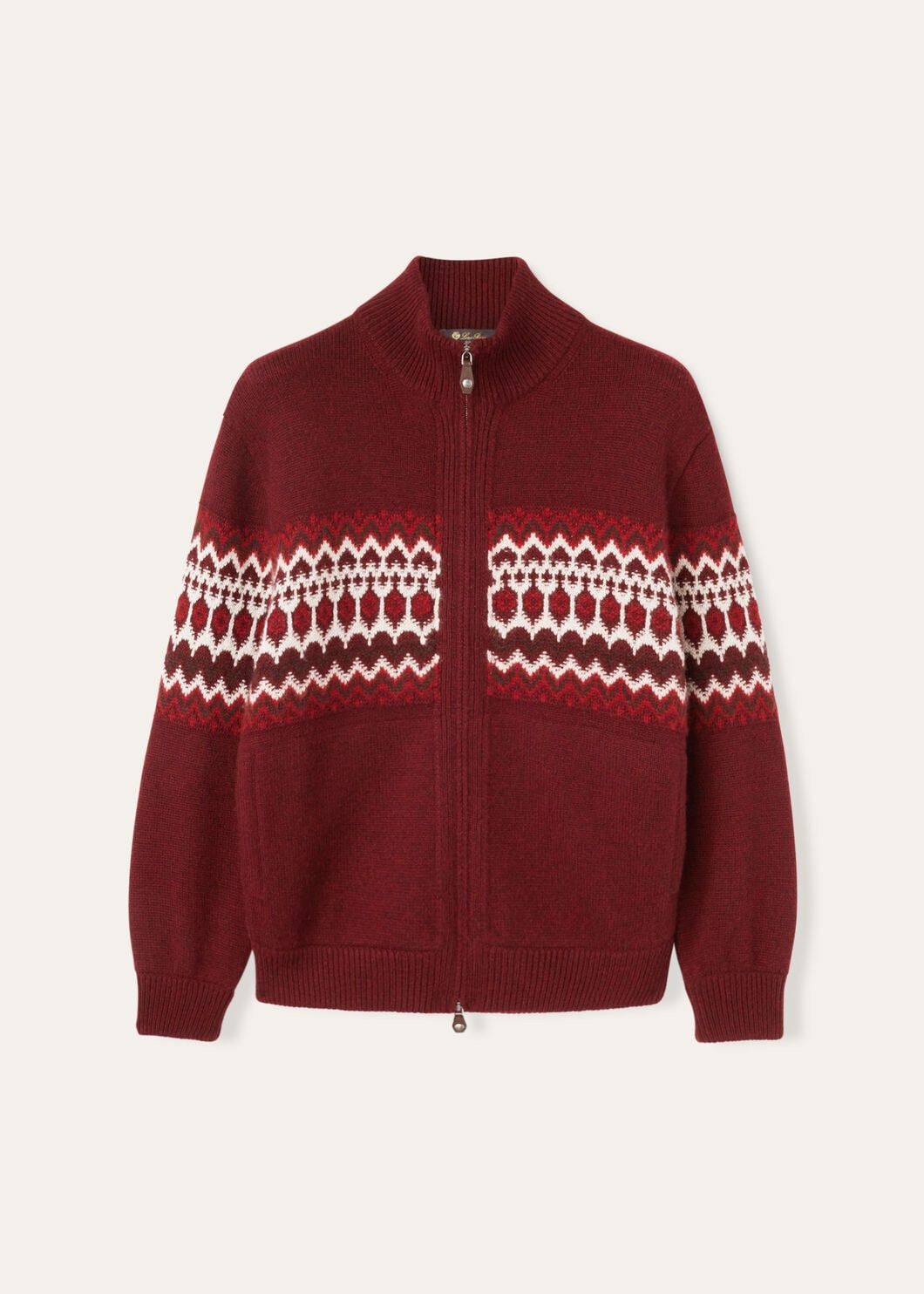 Loro Piana o1w1db10725 FAO6312 Alpe Pile Bomber Sweater in Dark Red Size US S / EU 44-46 / 1 - 1 Thumbnail