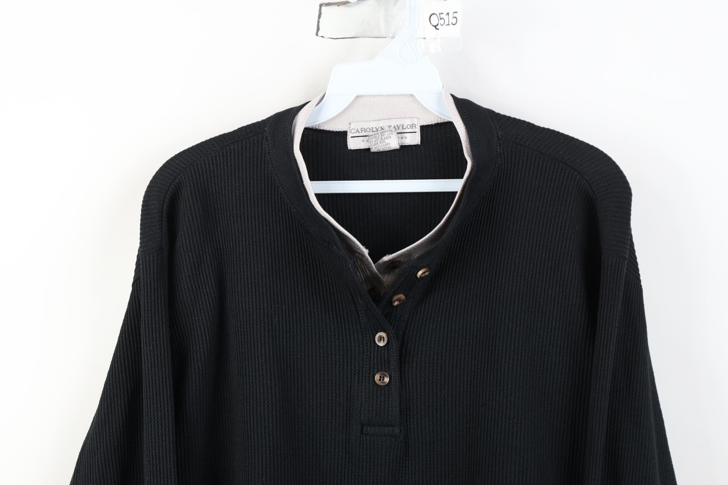 Vintage Vintage 90s Streetwear Thermal Waffle Knit Henley T-Shirt Size S / US 4 / IT 40 - 2 Thumbnail