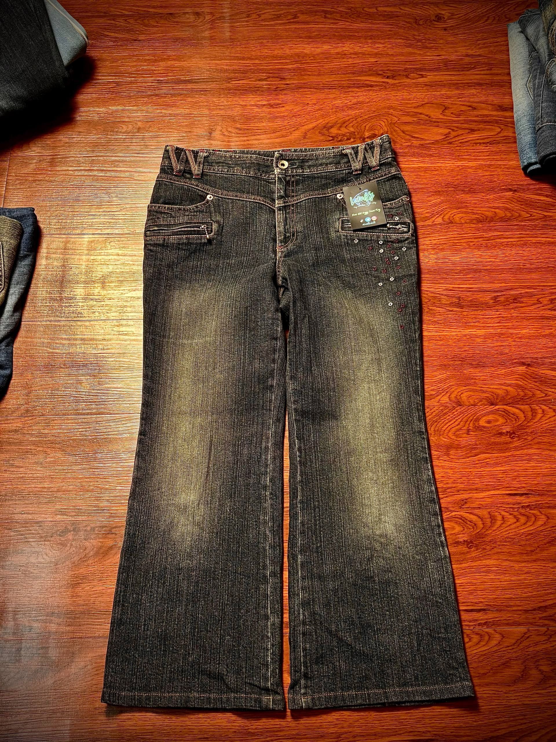 Comme des Garcons Vintage 00s Wrangler Studded Flare W Stitch Denim Pants Size 30" / US 8 / IT 44 - 1 Thumbnail