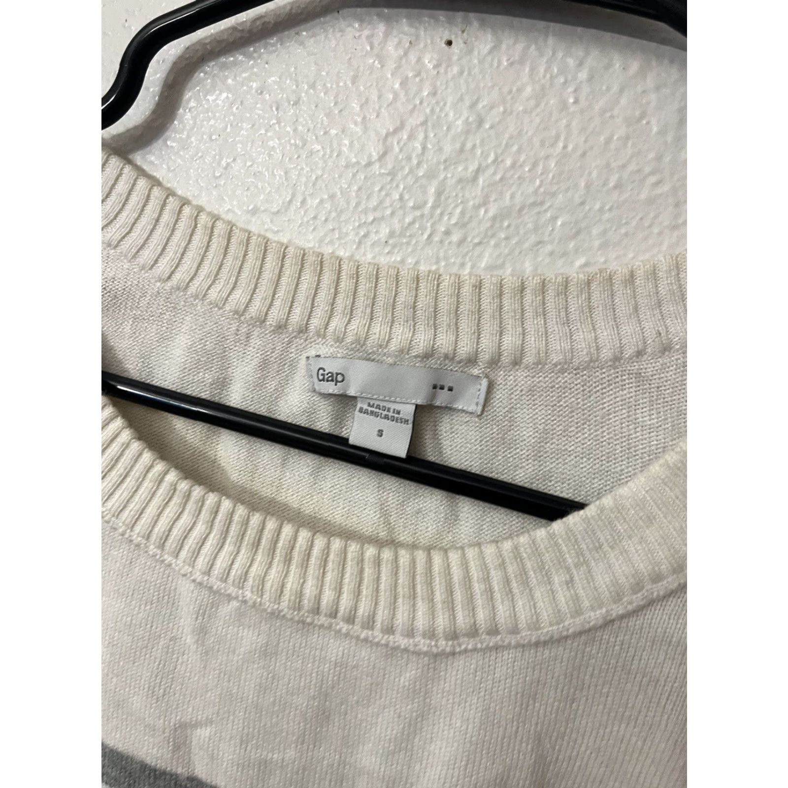 Gap Gap Women's Sweater Pullover 3/4 Sleeve White Gray Striped Size S Knit Cotton Boat Neck Pullover, Casual Vintage (Mens/Womens) Size S / US 4 / IT 40 - 3 Thumbnail