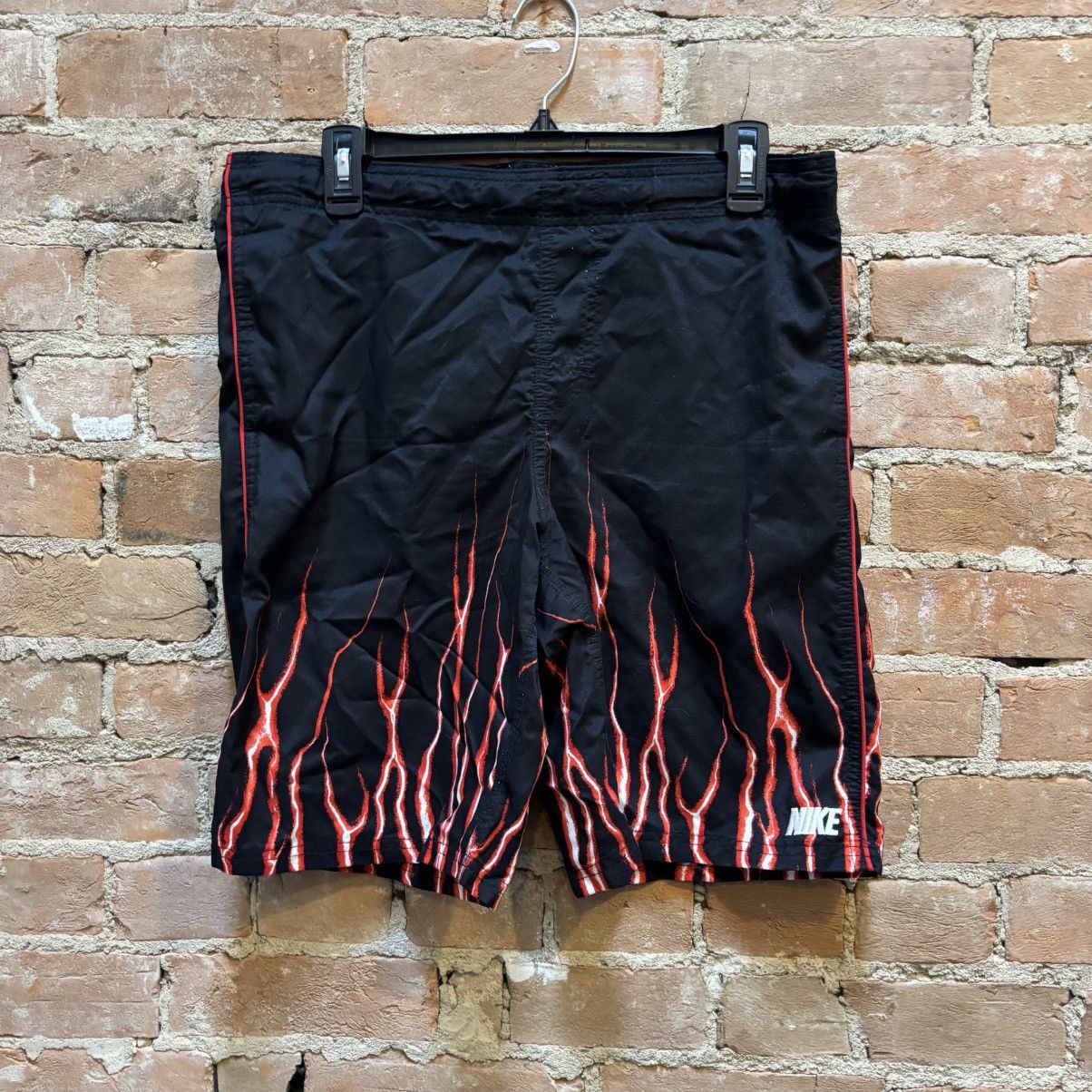 Nike × Vintage $100 Y2K Silver Tag Nike Travis Scott Flame Shorts Size US 34 / EU 50 - 1 Thumbnail