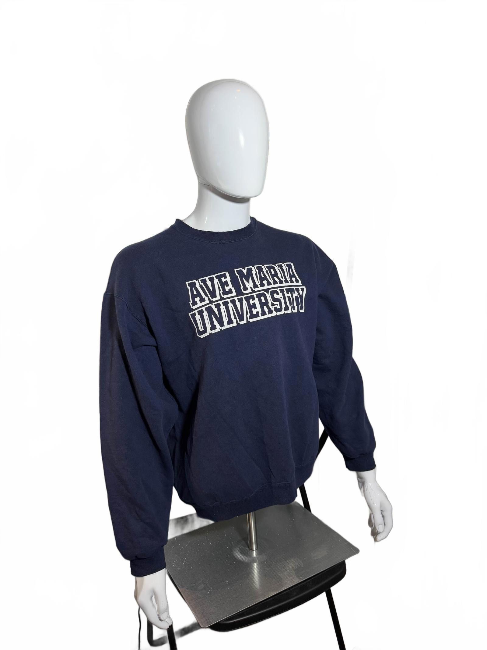 Champion Vintage Ave Maria University Sweatshirt Navy Medium Size US M / EU 48-50 / 2 - 2 Thumbnail