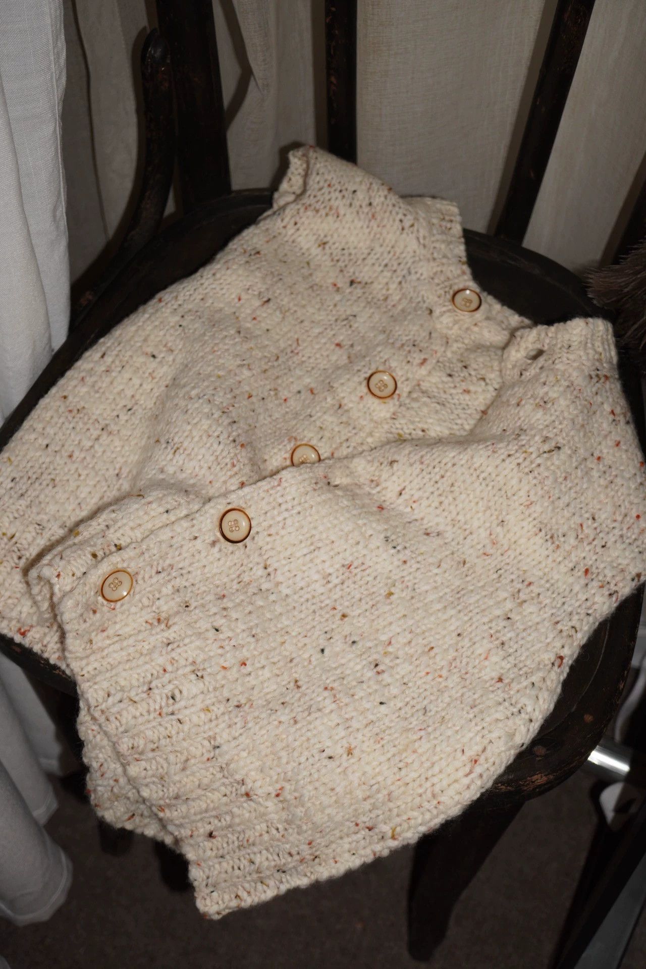 Other zooSelect Italian Thick-Thin Yarn Cream Cropped Vest Size ONE SIZE - 5 Thumbnail