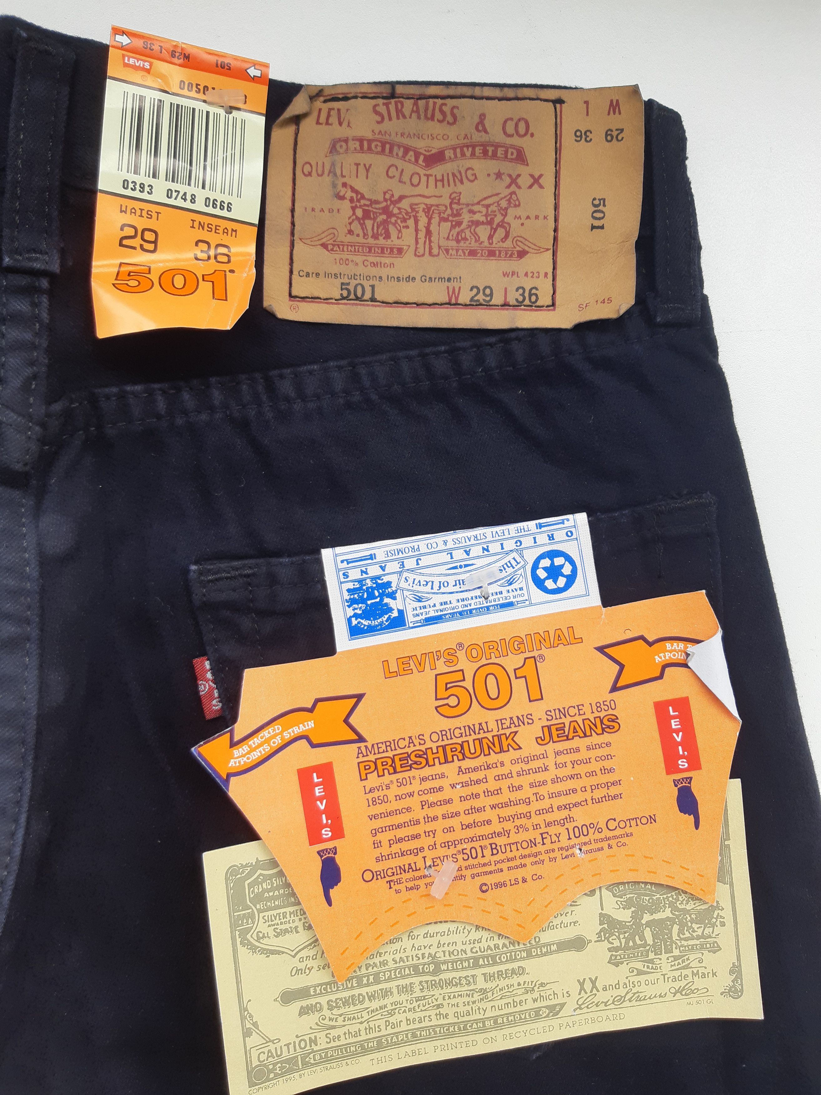 Levi's Vintage 90s LEVIS 501 Original Fit USA size W29/L36 NWT Size 29" - 5 Thumbnail