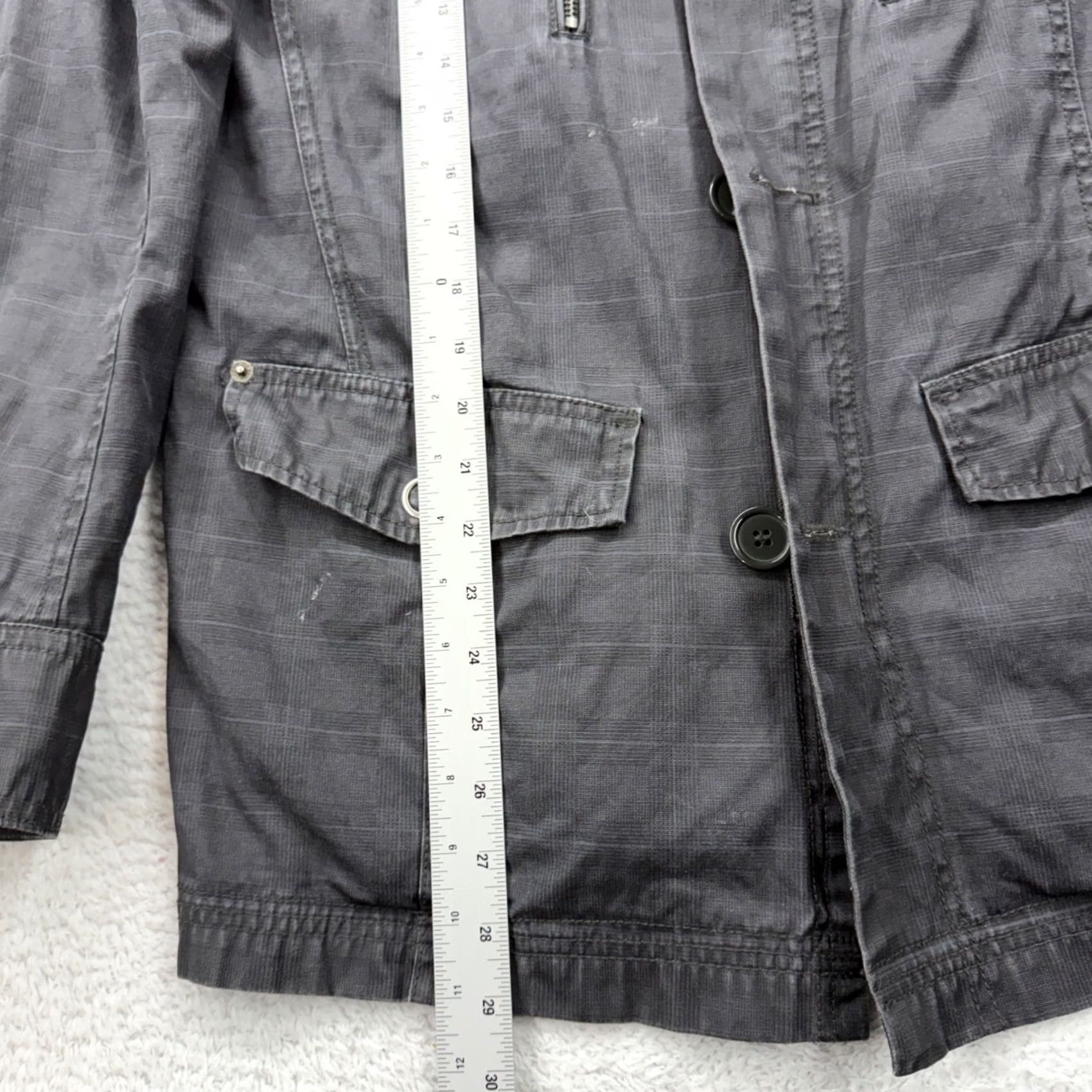 Guess VINTAGEGUESS Gray Plaid Utility Jacket Zip Button Pockets Size S Canvas Mens Jacket Size US S / EU 44-46 / 1 - 5 Thumbnail