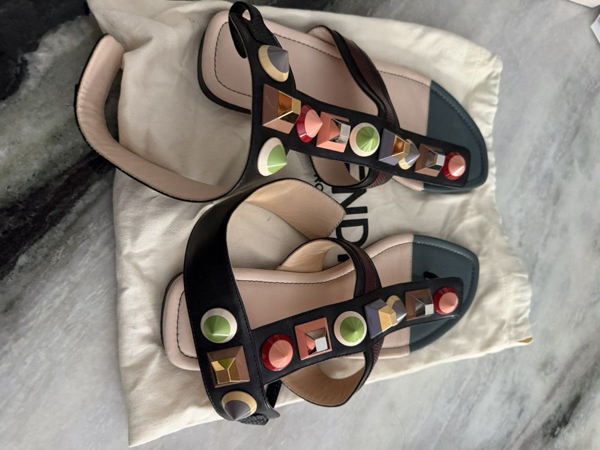 Fendi Fendi Studded gladiator leather sandal Size US 6.5 / IT 36.5 - 4 Thumbnail